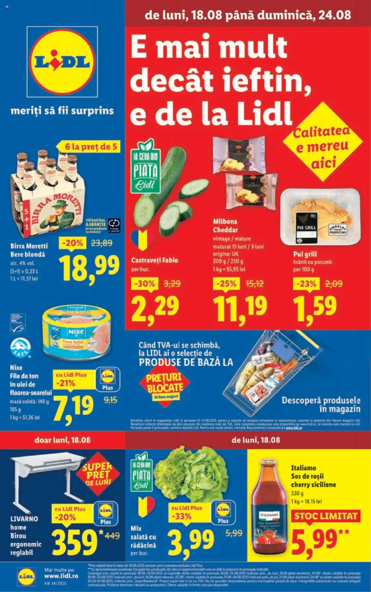 Catalog Lidl – valabil de la 18.08.2025 | Pagină: 1 | Produse: Hacıyatmaz Kedi Oyuncağı, Roșii, Kanca, Porumb