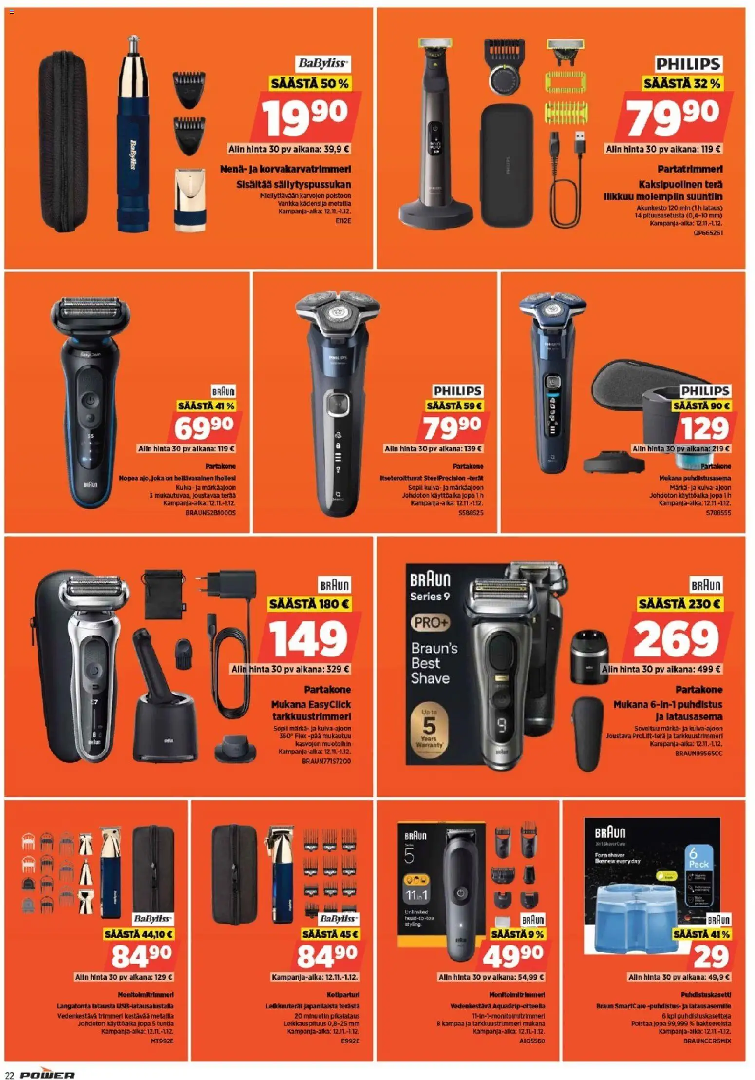 Power - Black Friday – voimassa 12.11.2025 alkaen | Sivu: 22 | Tuotteet: Partakone, Kotiparturi, Trimmeri