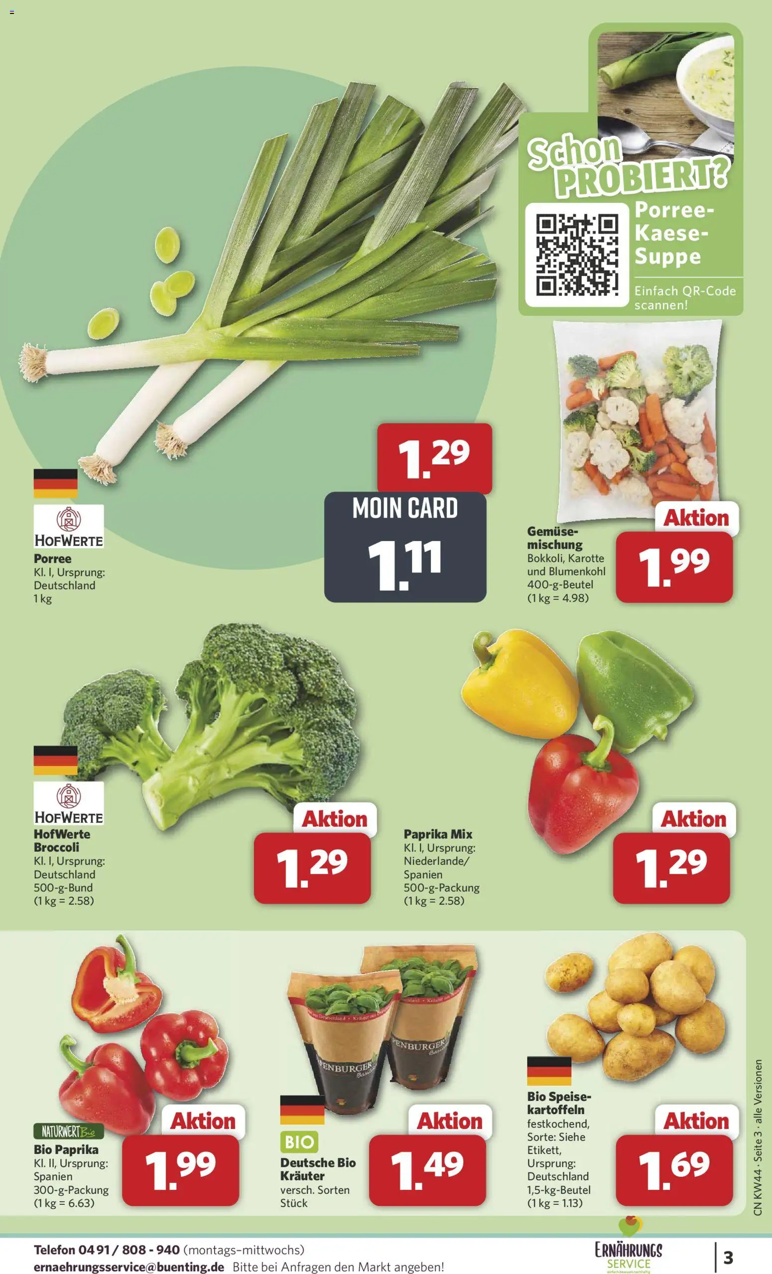 Combi Prospekt 	 – gültig ab 27.10.2025 | Seite: 3 | Produkte: Kartoffeln, Gemüse, Paprika, Blumenkohl