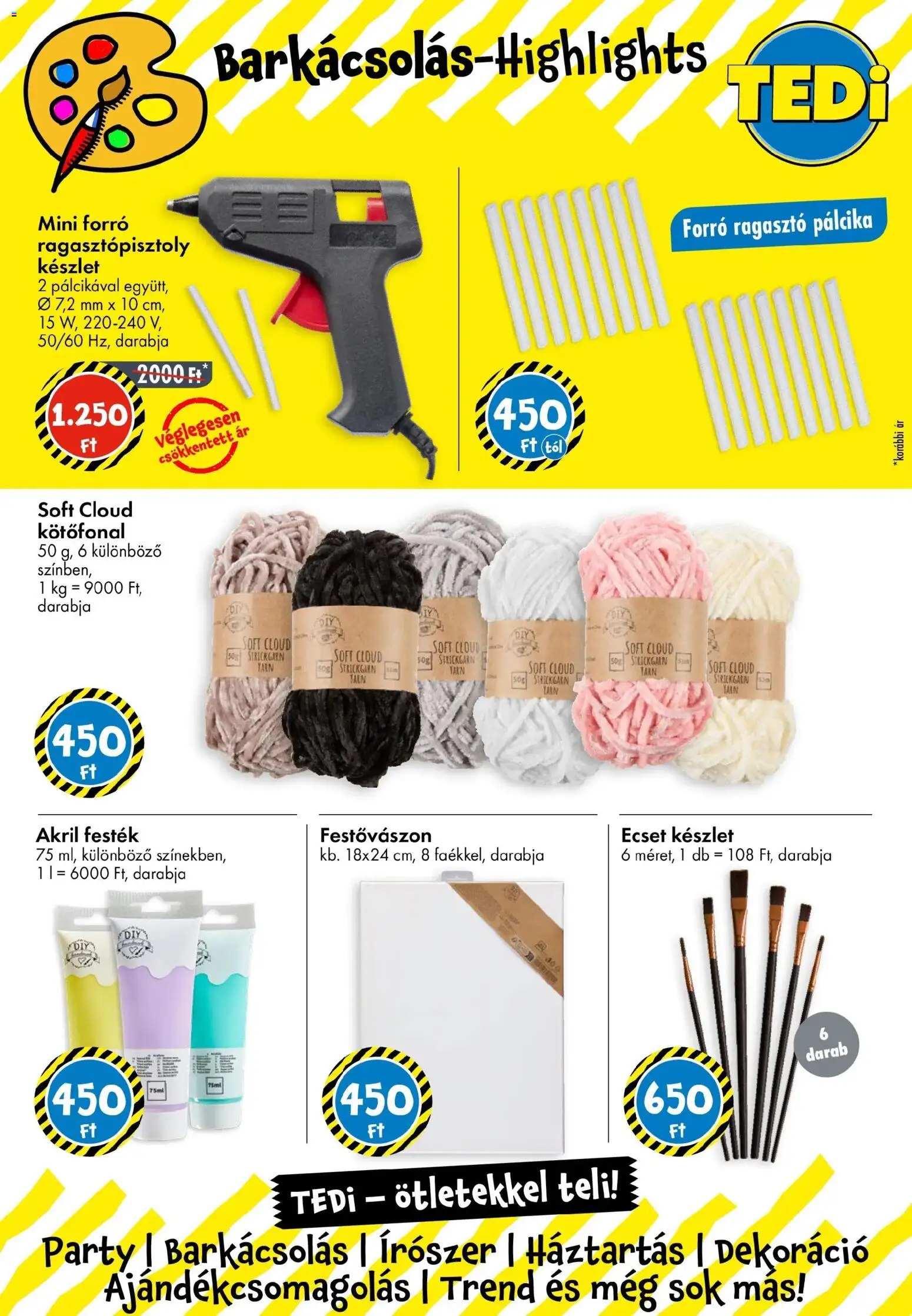 TEDi akciós ujság - amely érvényes a következő dátumtól: 16.01.2026 | Oldal: 14 | Termékek: Akril festék, Ecset, Festék, Dekoráció