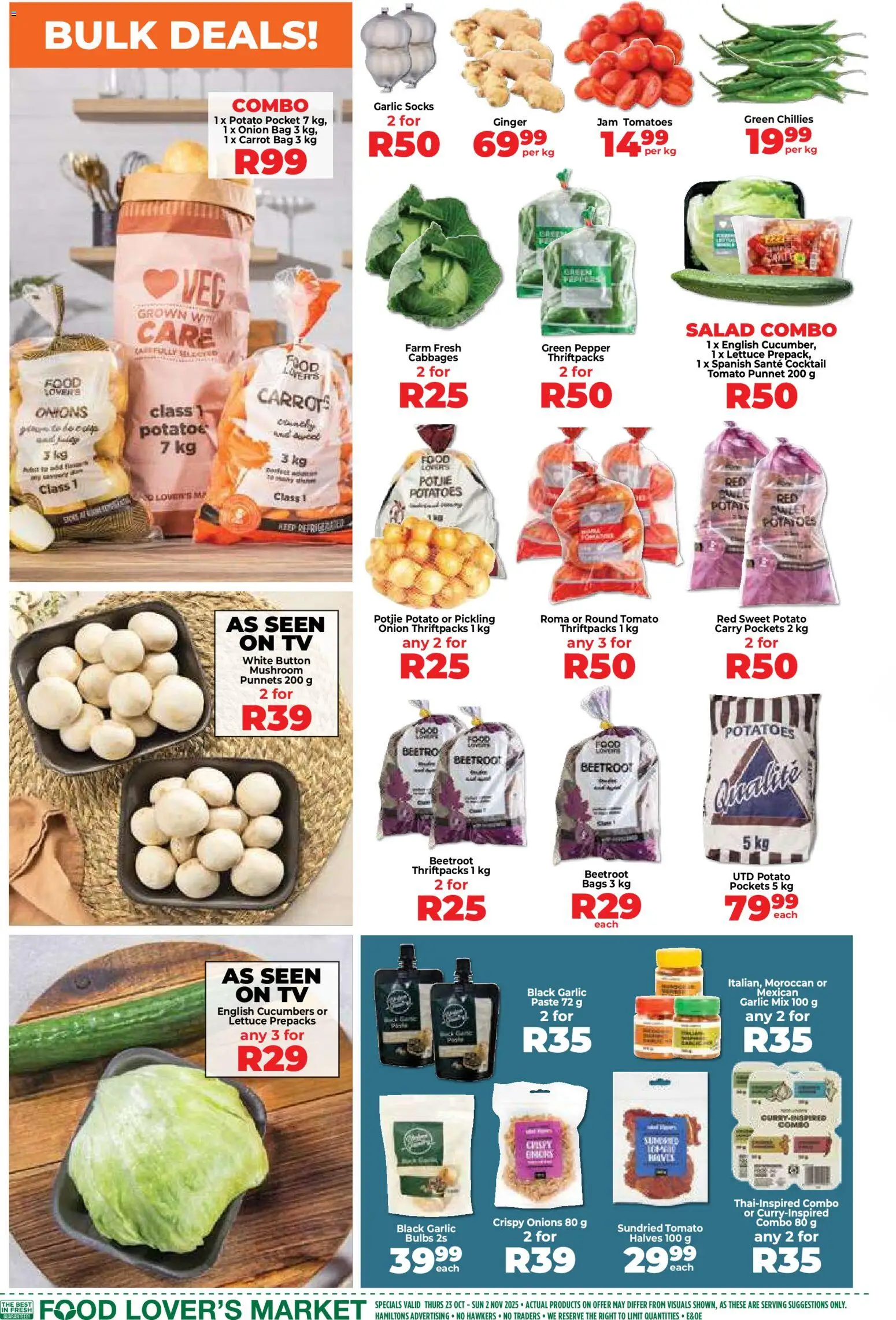 New Food Lover's Market catalogue – valid from 23.10.2025 | Page: 2 | Products: Socks, TV, Tomatoes, Salad