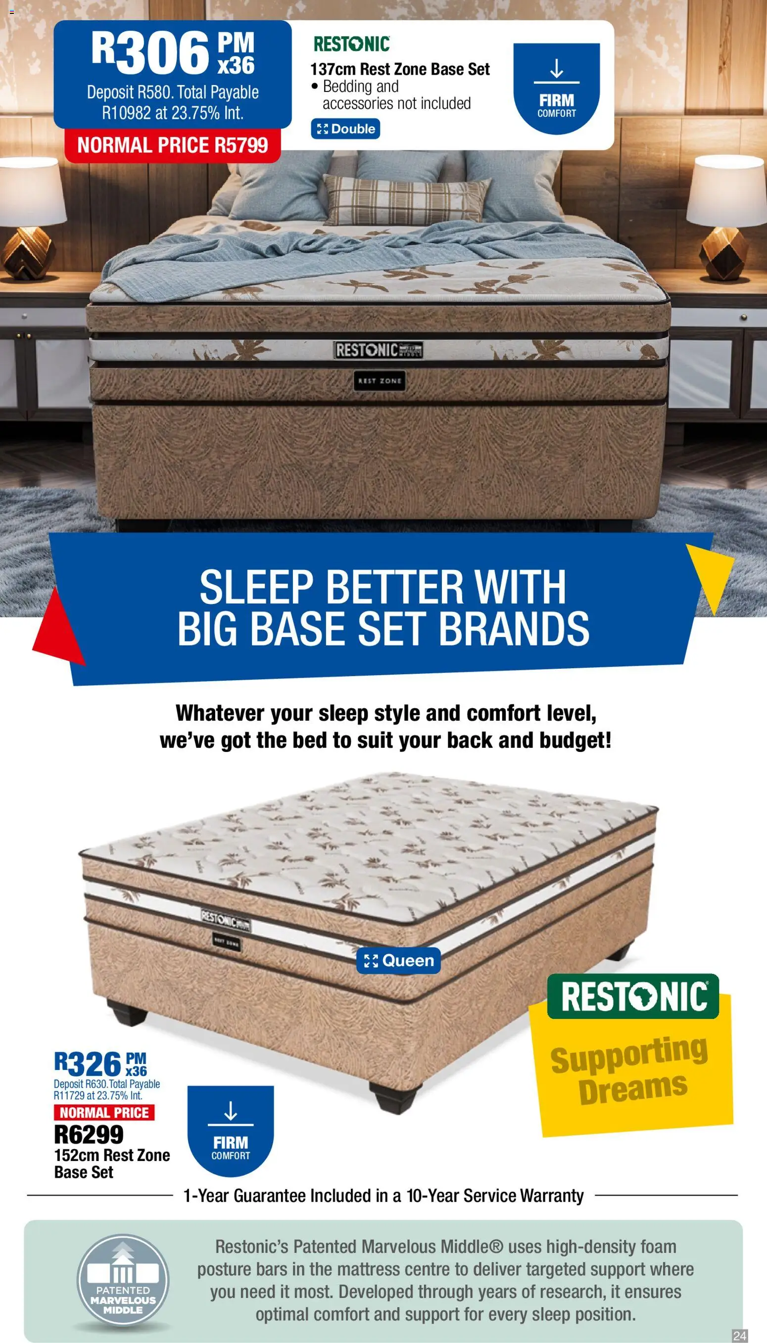 New OK Furniture catalogue – valid from 23.03.2026 | Page: 24 | Products: Suit, Bed, Mattress, Foam