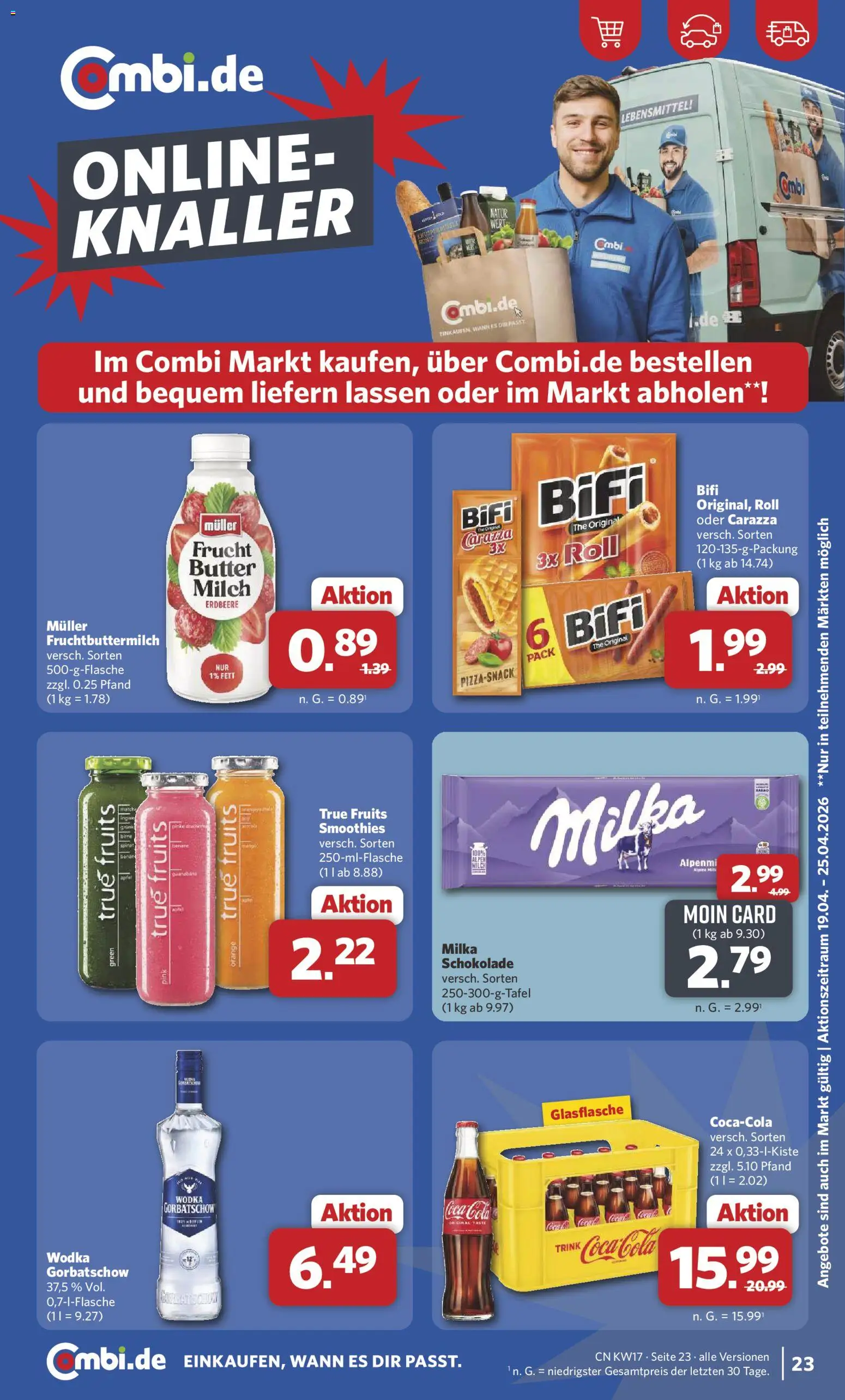 Combi Prospekt 	 – gültig ab 20.04.2026 | Seite: 25 | Produkte: Coca cola, Cola, Bifi, Wodka gorbatschow