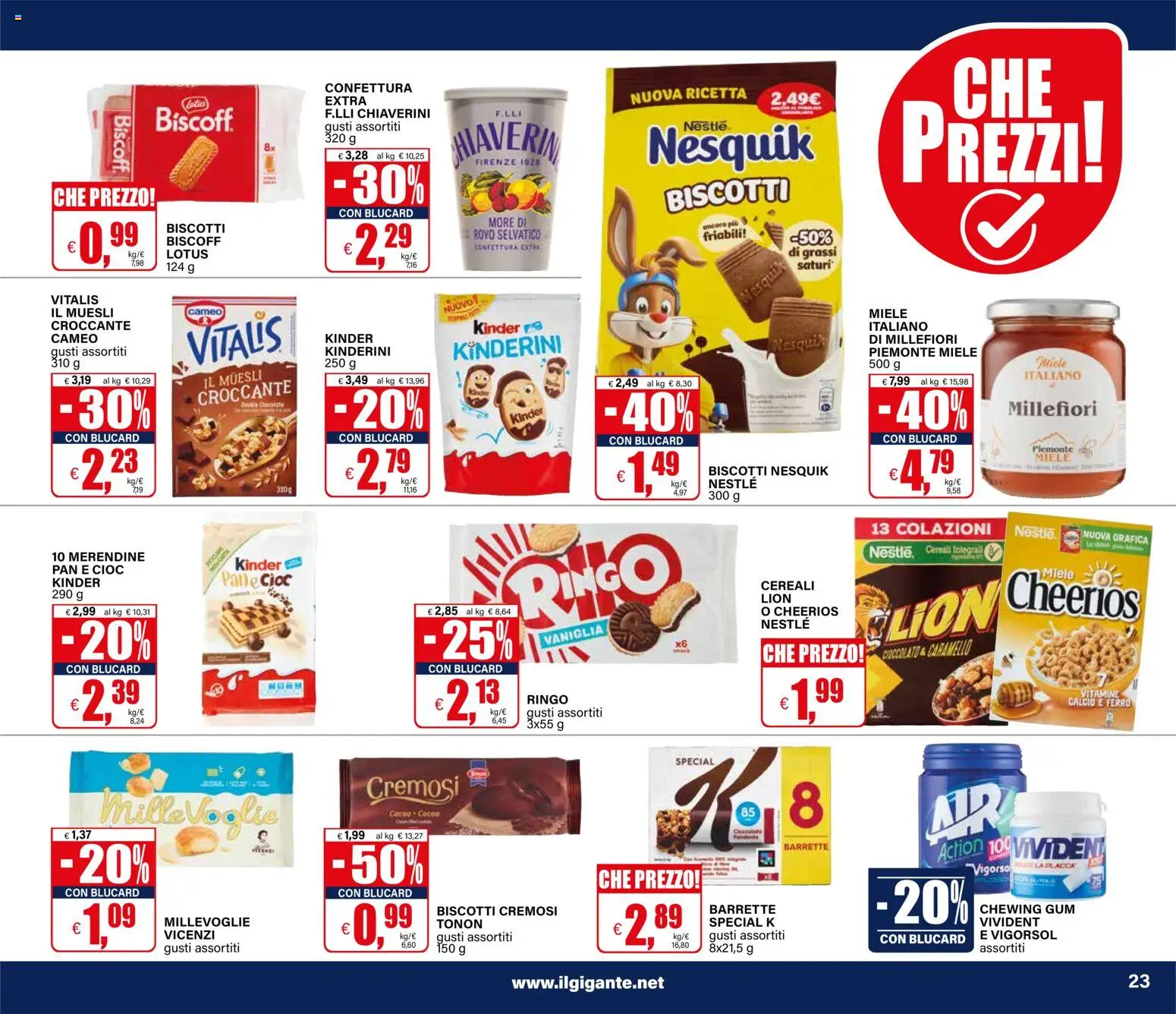 Volantino Il Gigante del 12.03.2026 | Pagina: 23 | Prodotti: Muesli, Pane, Miele, Merendine