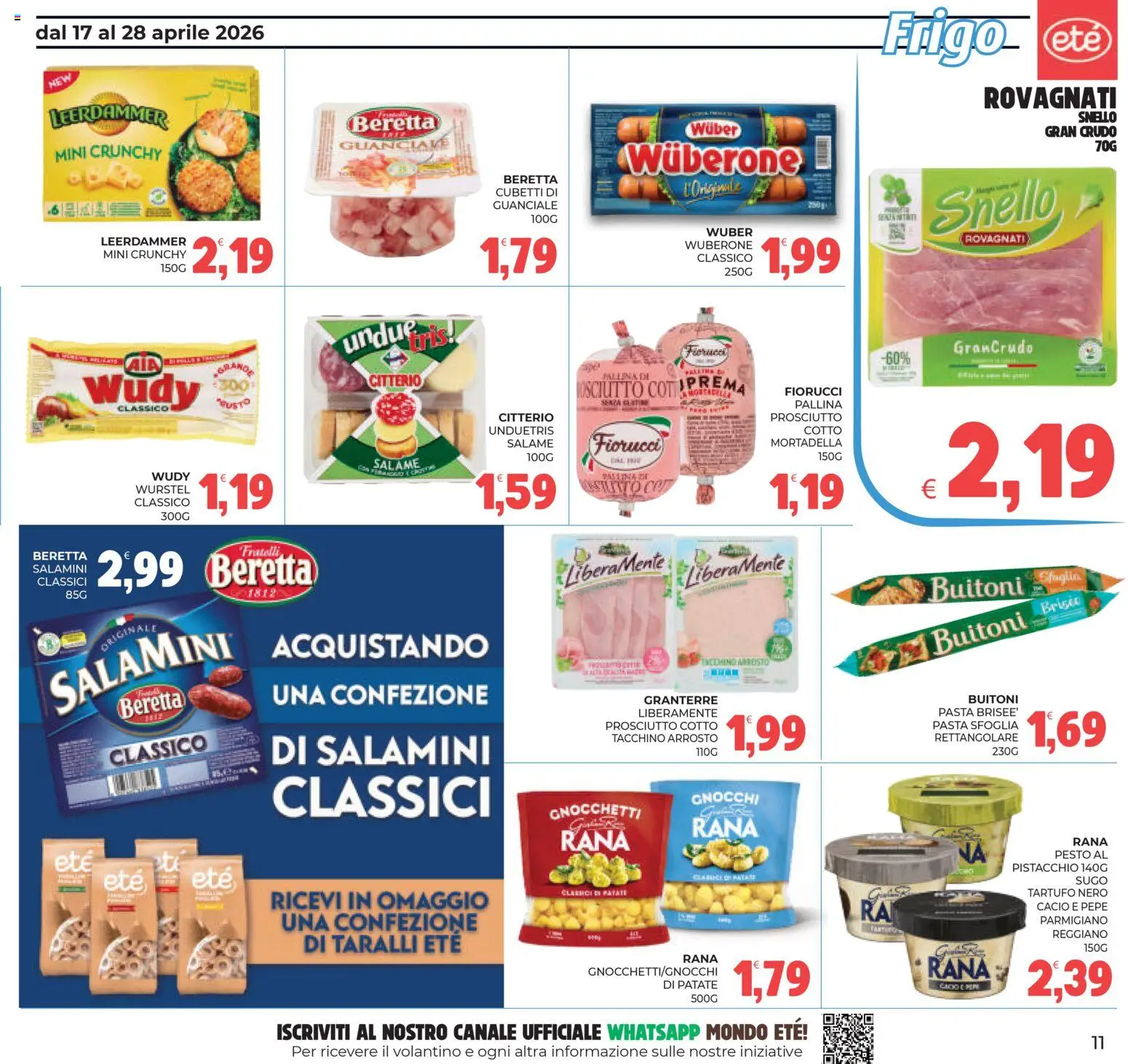 Volantino Eté del 17.04.2026 | Pagina: 11 | Prodotti: Arrosto, Tacchino, Pepe, Prosciutto