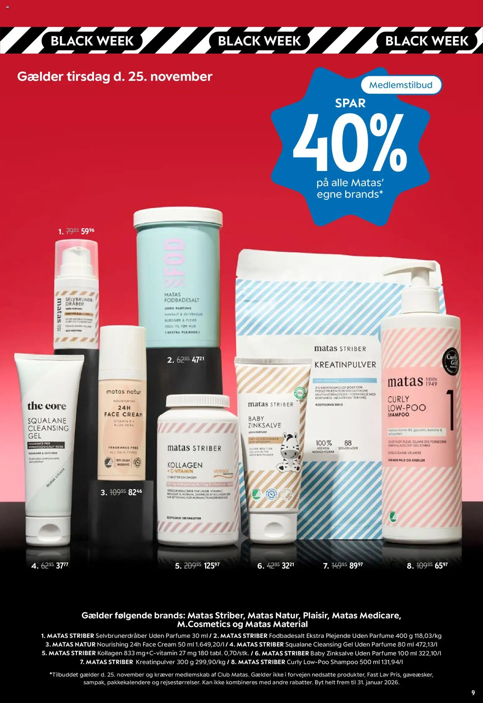 Matas tilbudsavis – gyldig fra 19.11.2025 | Side: 9 | Produkter: Parfume, Shampoo, Collagen