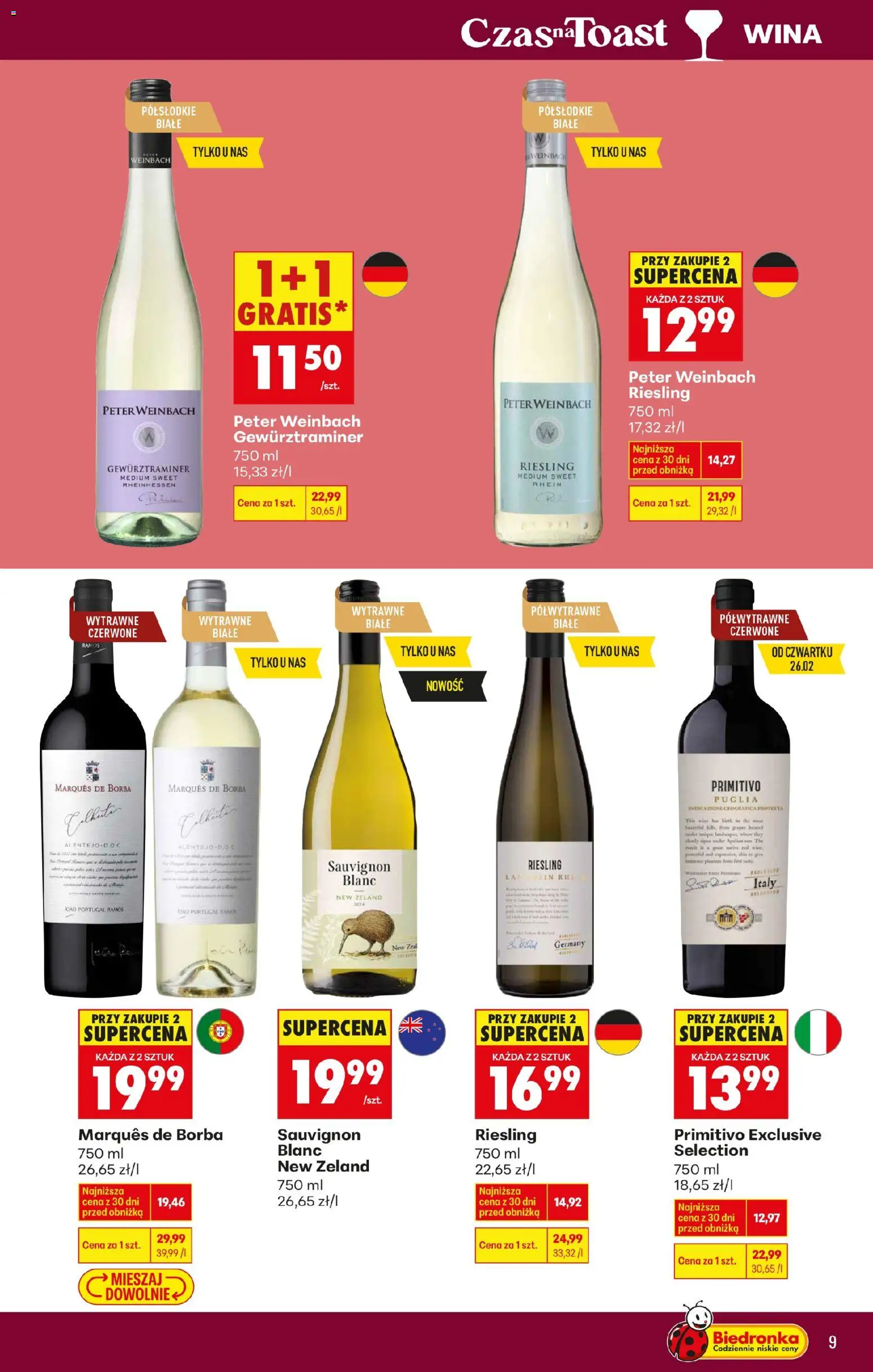 Biedronka gazetka - Czas na toast od 23.02.2026 | Strona: 9