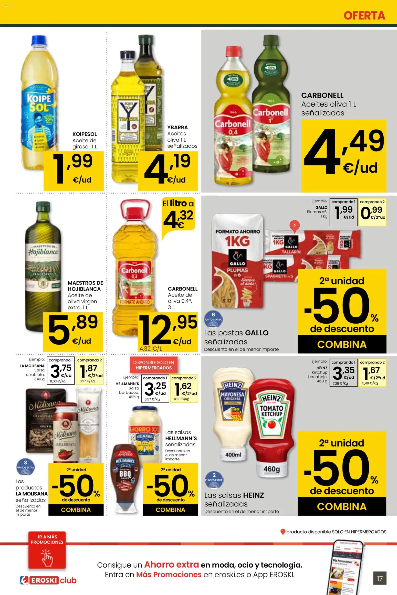 Eroski - Más de 2000 productos siempre a buen precio │ válido desde el 15.01.2026 | Página: 17 | Productos: Aceite, Aceite de oliva, Οθόνη προβολής