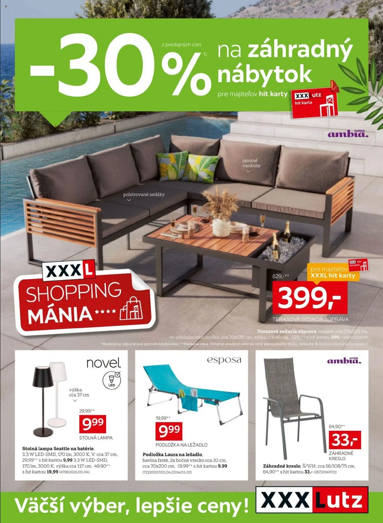 Nové XXXLutz akcie – leták je platný od 06.04.2026 | Strana: 1 | Produkty: Nábytok, Sedacia súprava, Lampa, Vankúše