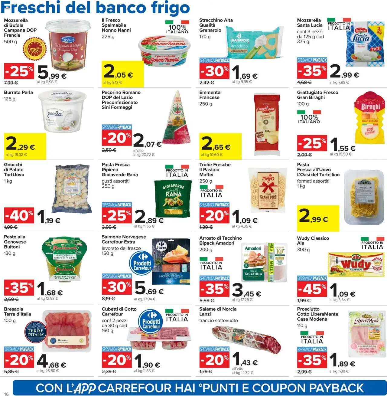 Volantino Carrefour del 07.08.2025 | Pagina: 16 | Prodotti: Salame, Pasta, Stracchino, Pecorino