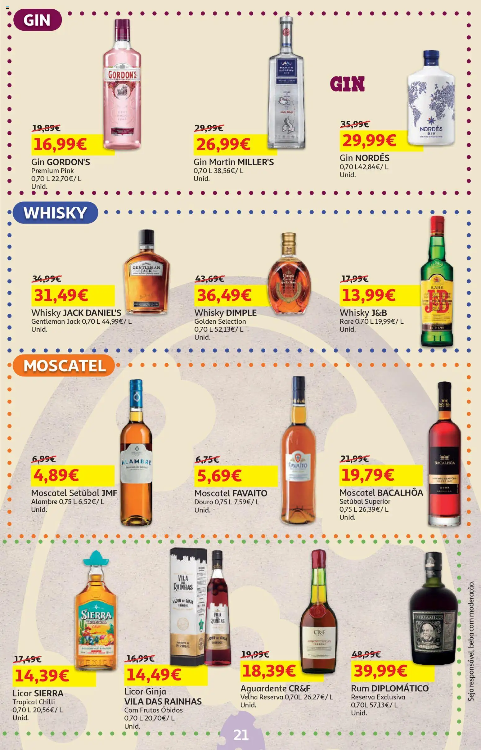 Auchan - Páscoa │ válido de 25.03.2026 | Página: 21 | Produtos: Whisky, Rum, Licor, Gin