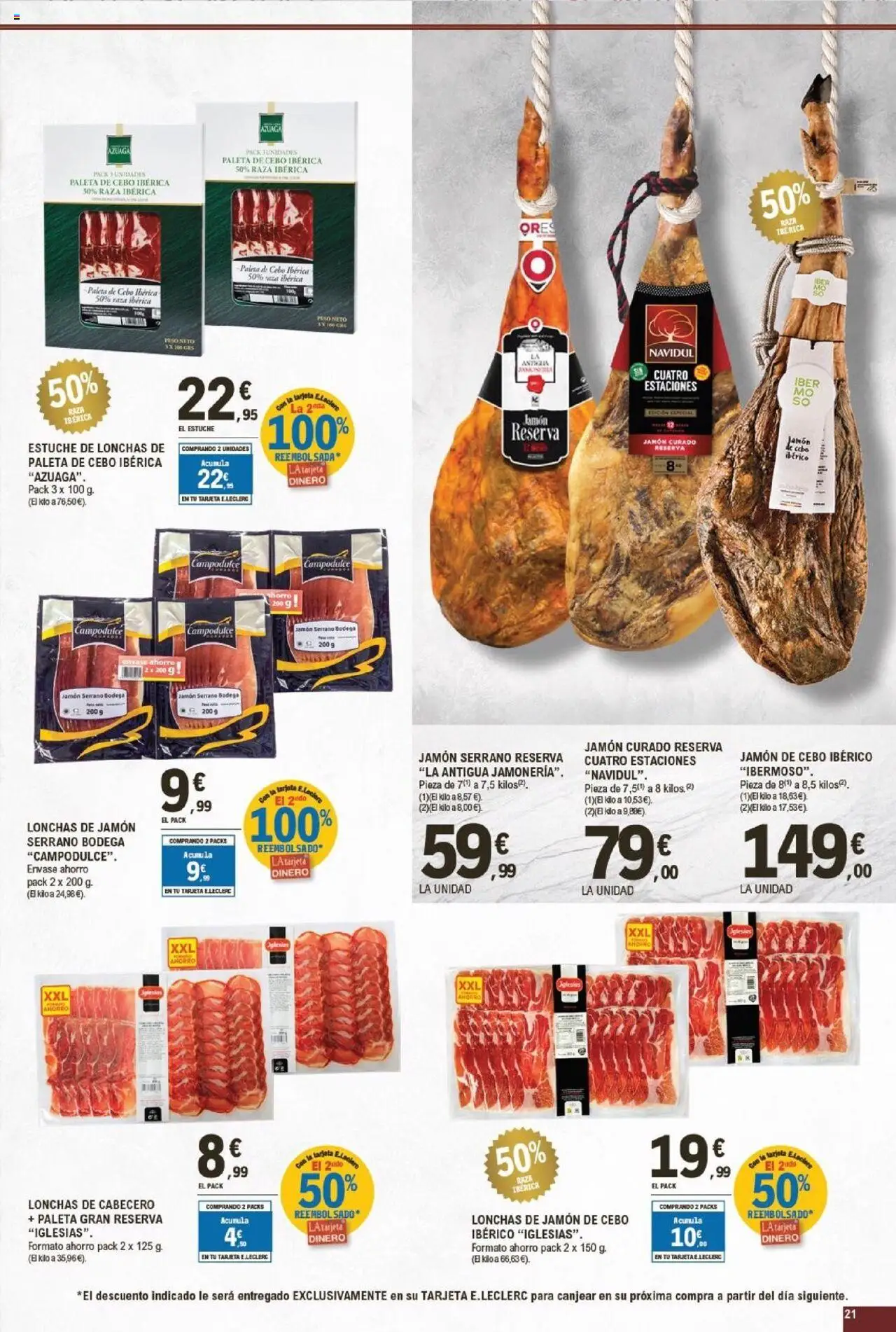 E.Leclerc folleto │ válido desde el 24.09.2025 | Página: 21 | Productos: Jamón serrano, Jamón, Peso