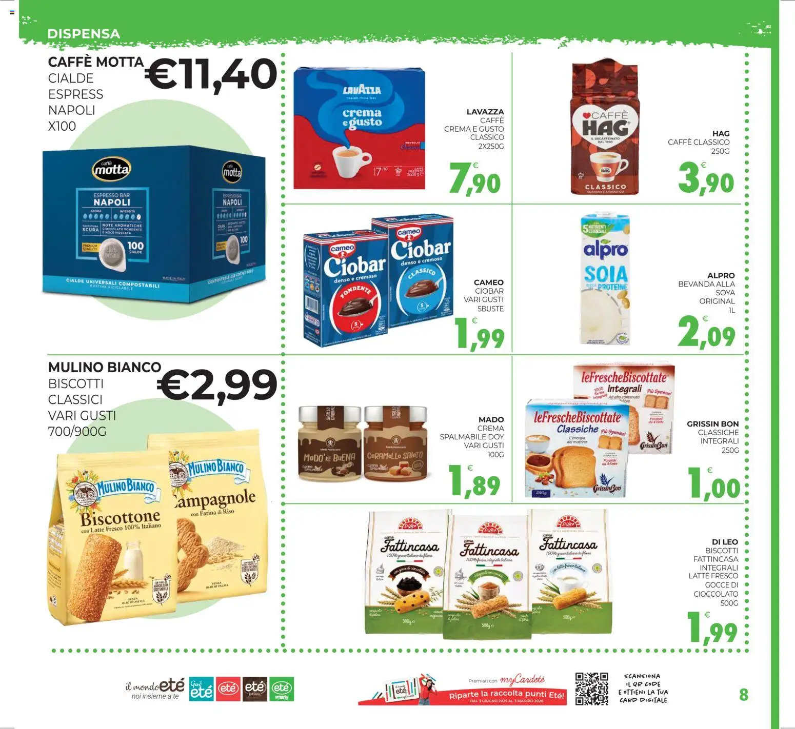 Volantino Eté del 16.01.2026 | Pagina: 8 | Prodotti: Crema, Caffè, Cioccolato, Biscotti