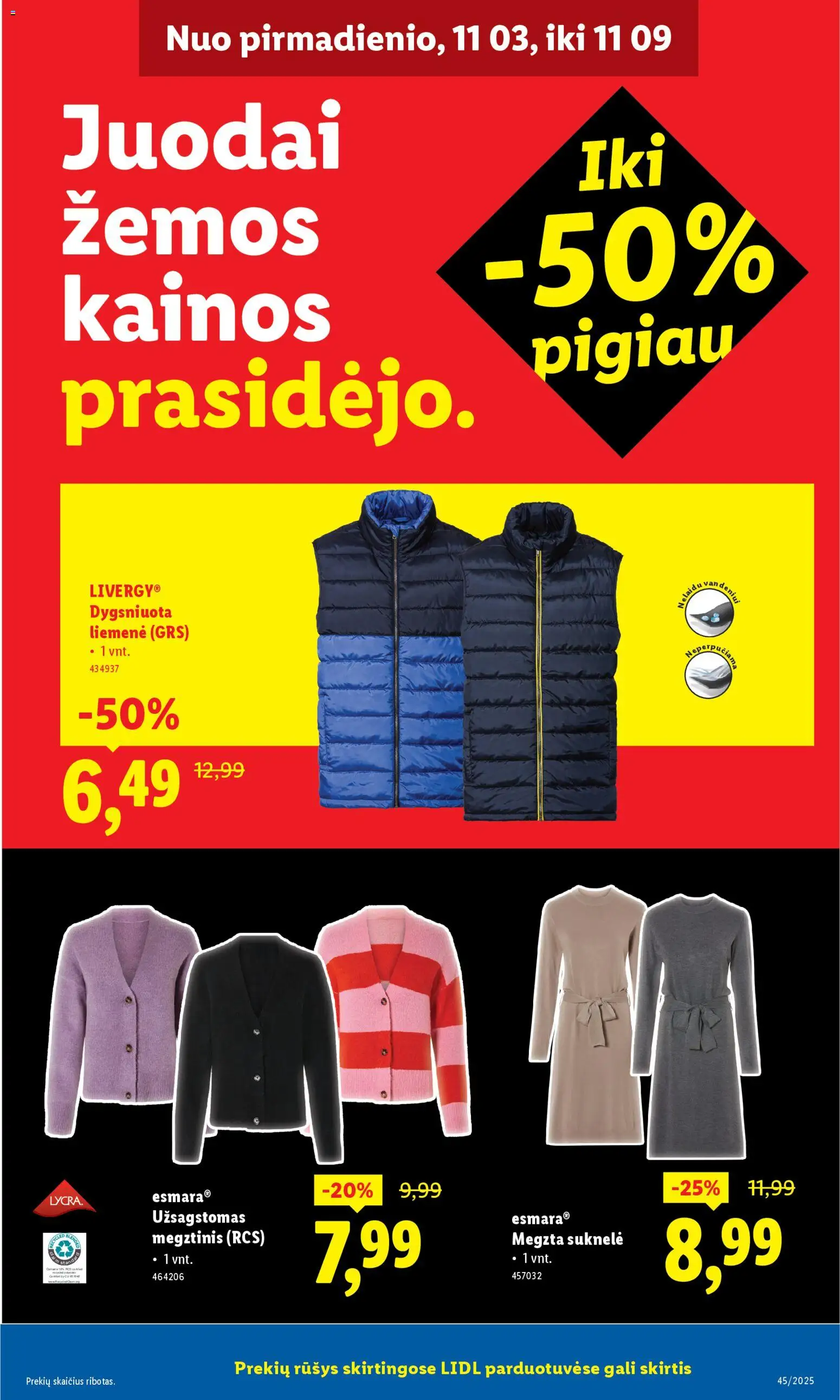 LIDL akcijos nuo 03.11.2025 | Puslapis: 19 | Prekių: Suknelė, Megztinis, Liemenė