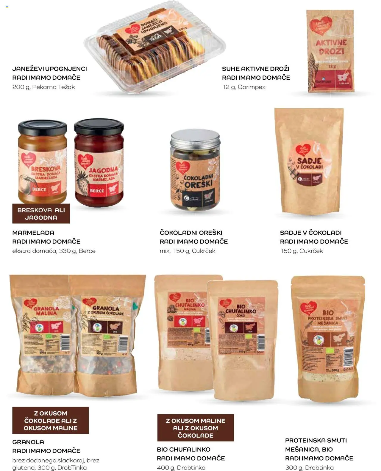 Novi Mercator katalog ponudbe – veljaven od 07.03.2024 | Stran: 33 | Izdelki: Oreški, Marmelada, Maline, Sadje