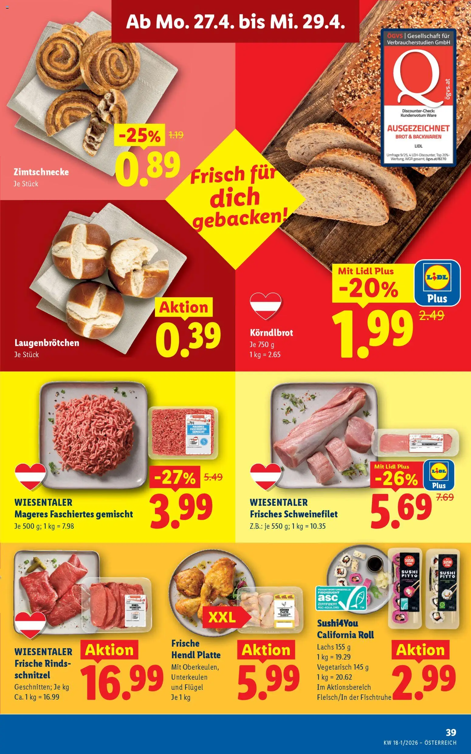 Lidl Flugblatt - Altenmarkt im Pongau, St. Johann im Pongau, Zell am See gültig ab 23.04.2026 | Seite: 44 | Produkte: Brot