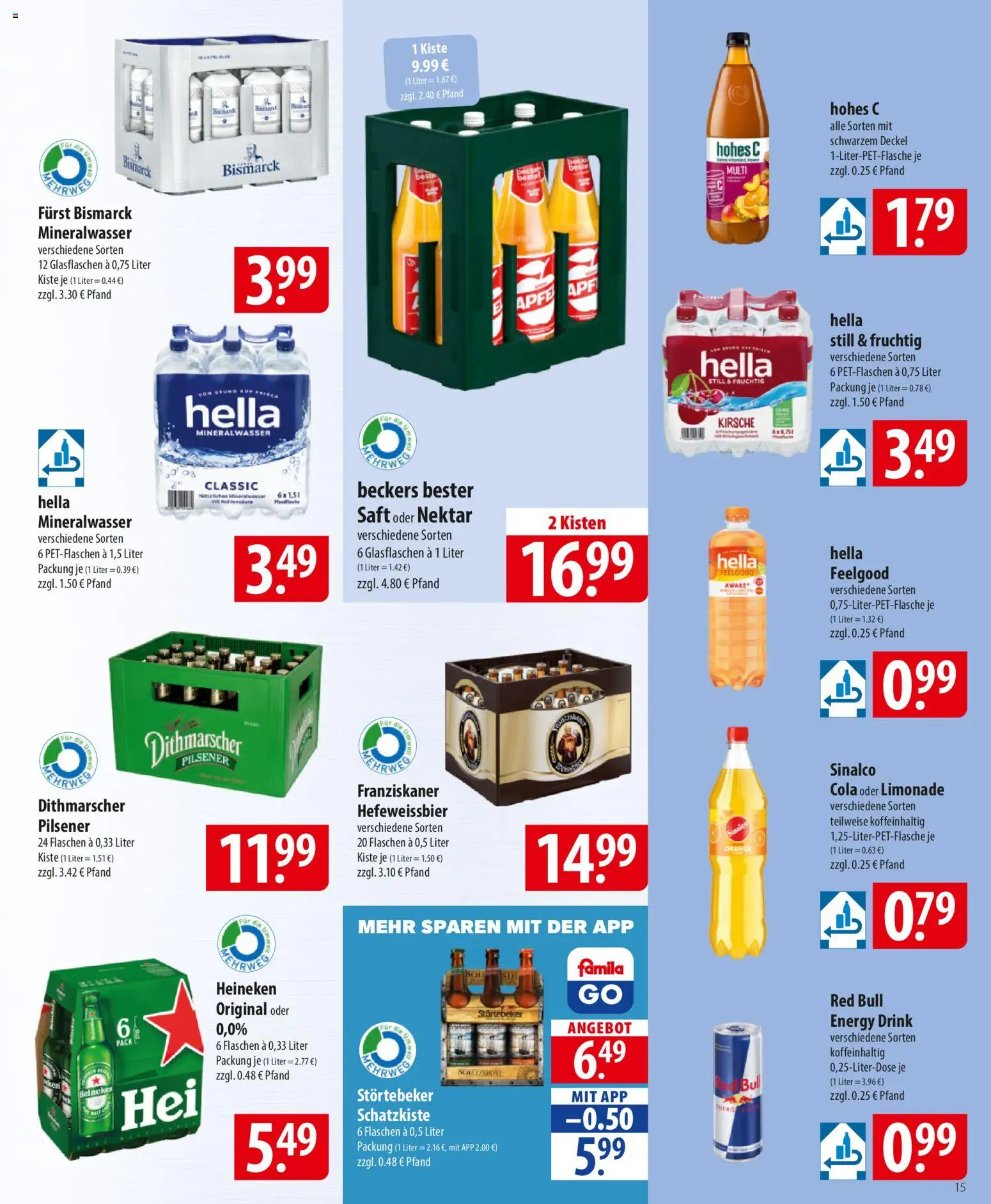 Famila Prospekt 	 – gültig ab 16.02.2026 | Seite: 15 | Produkte: Cola, Energy, Heineken, Hohes c