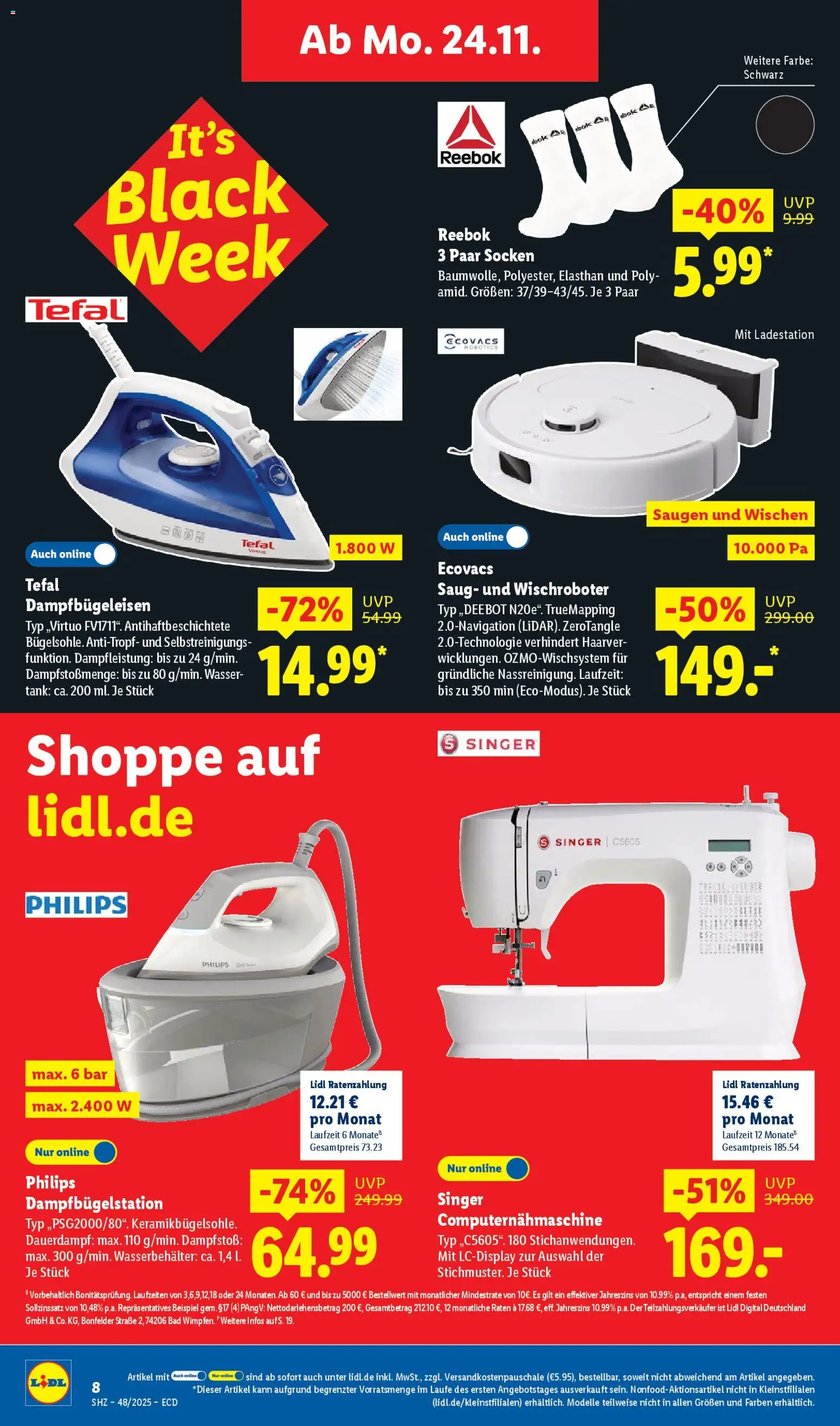 Lidl - Black Friday – gültig ab 24.11.2025 | Seite: 8 | Produkte: Philips, Bad, Wasser, Socken