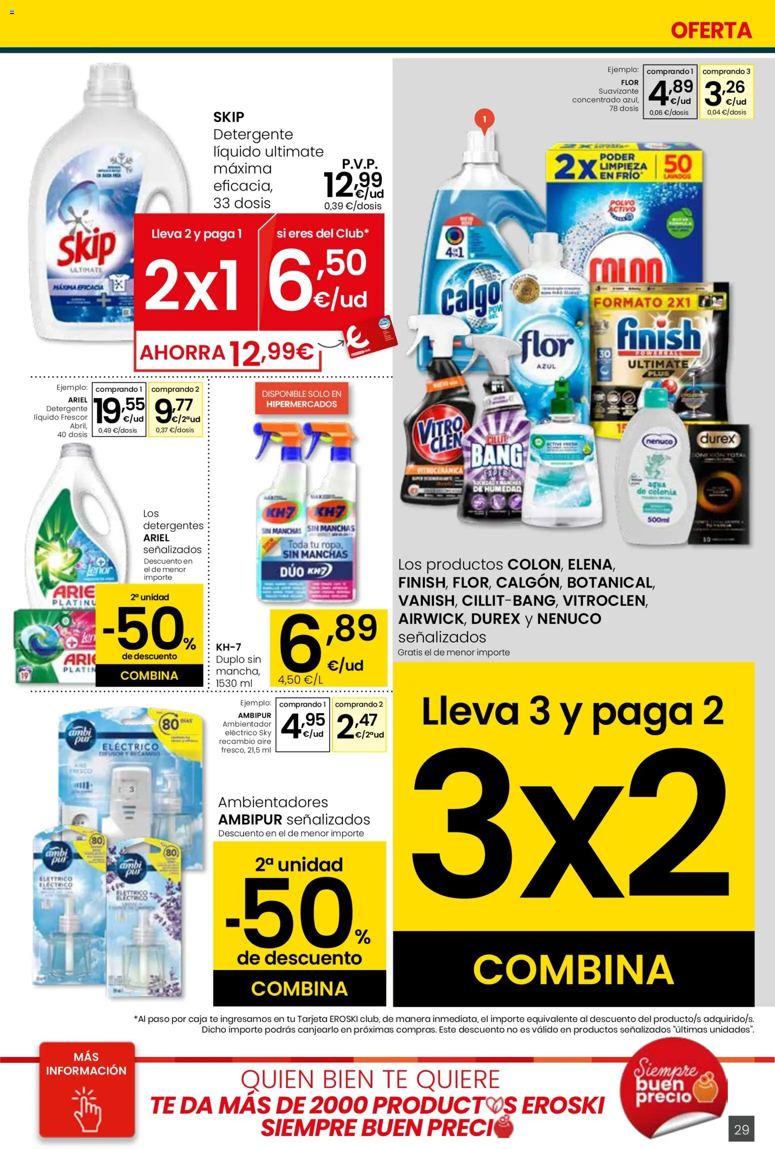 Eroski - Viste tu cesta de primavera  │ válido desde el 12.03.2026 | Página: 29 | Productos: Polvo, Té, Detergente líquido, Suavizante