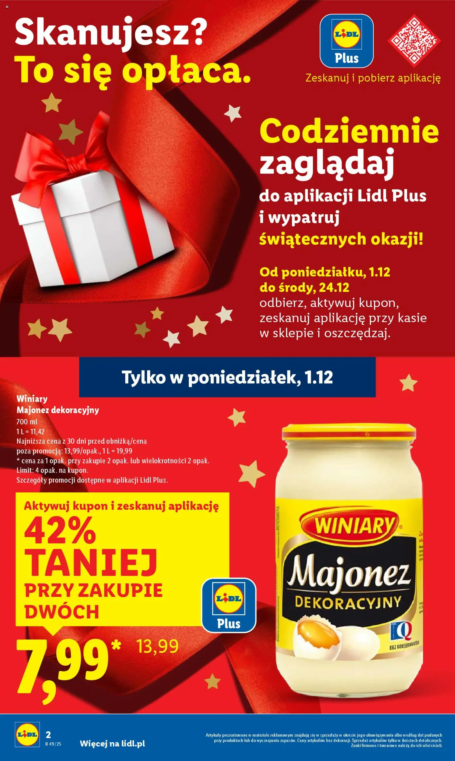 Lidl Gazetka od 01.12.2025 | Strona: 2 | Produkty: Majonez