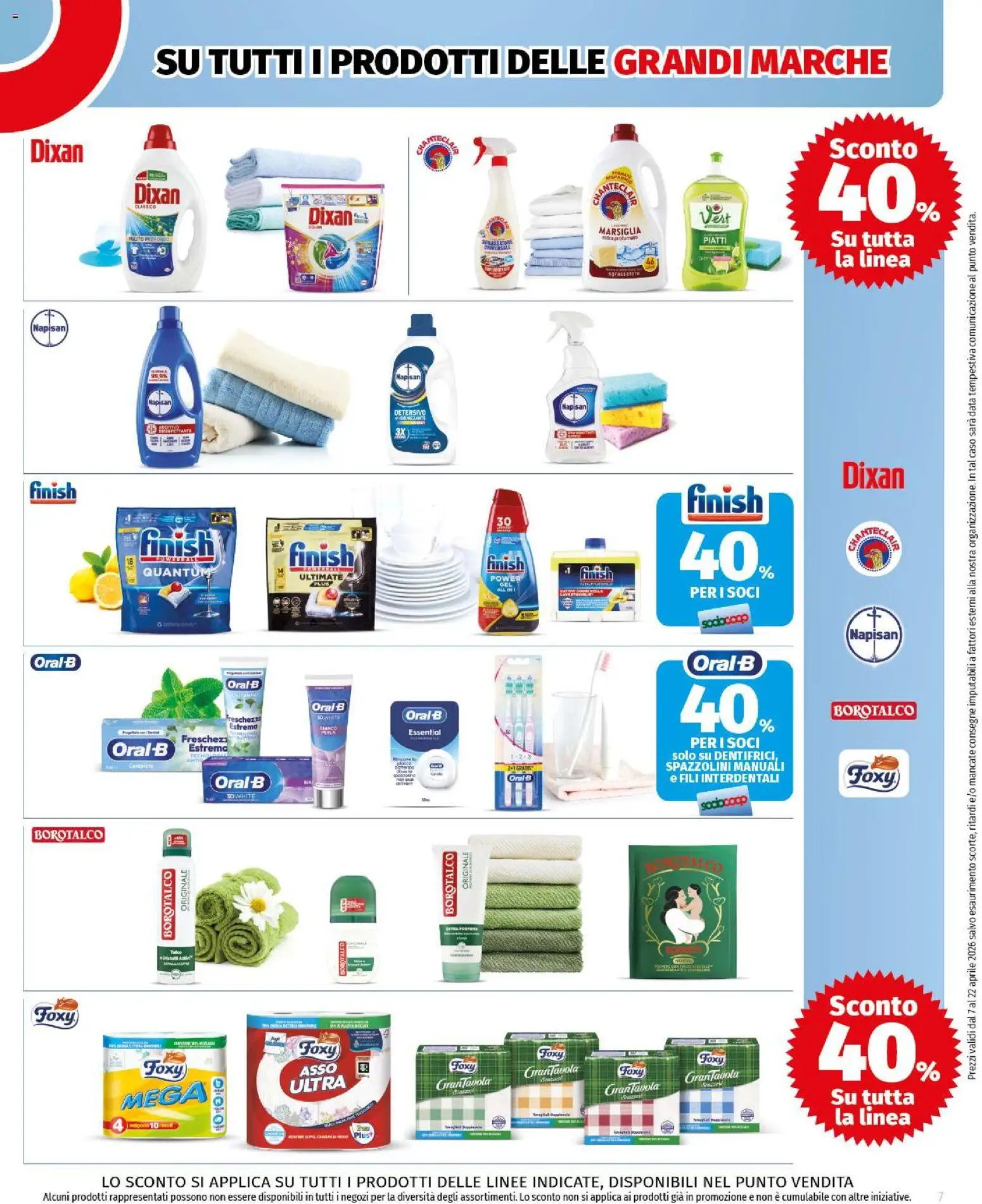 Volantino COOP del 07.04.2026 | Pagina: 7 | Prodotti: Sgrassatore, Talco, Data