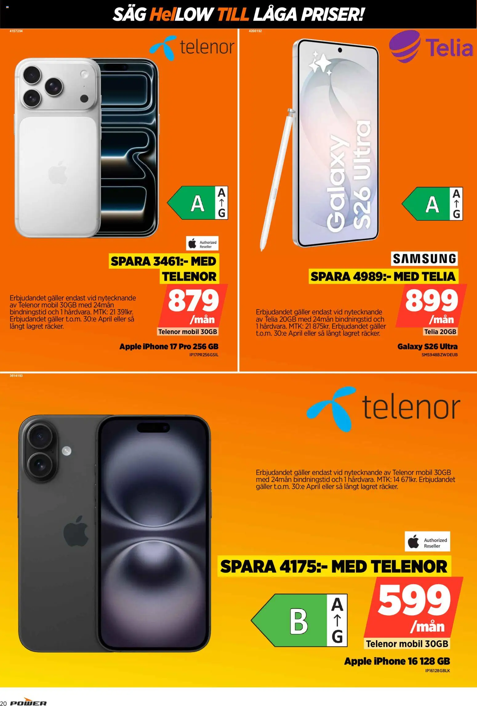 Power reklamblad aktuell från 30.03.2026 | Sida: 20 | Produkter: Såg, Galler, Äpple