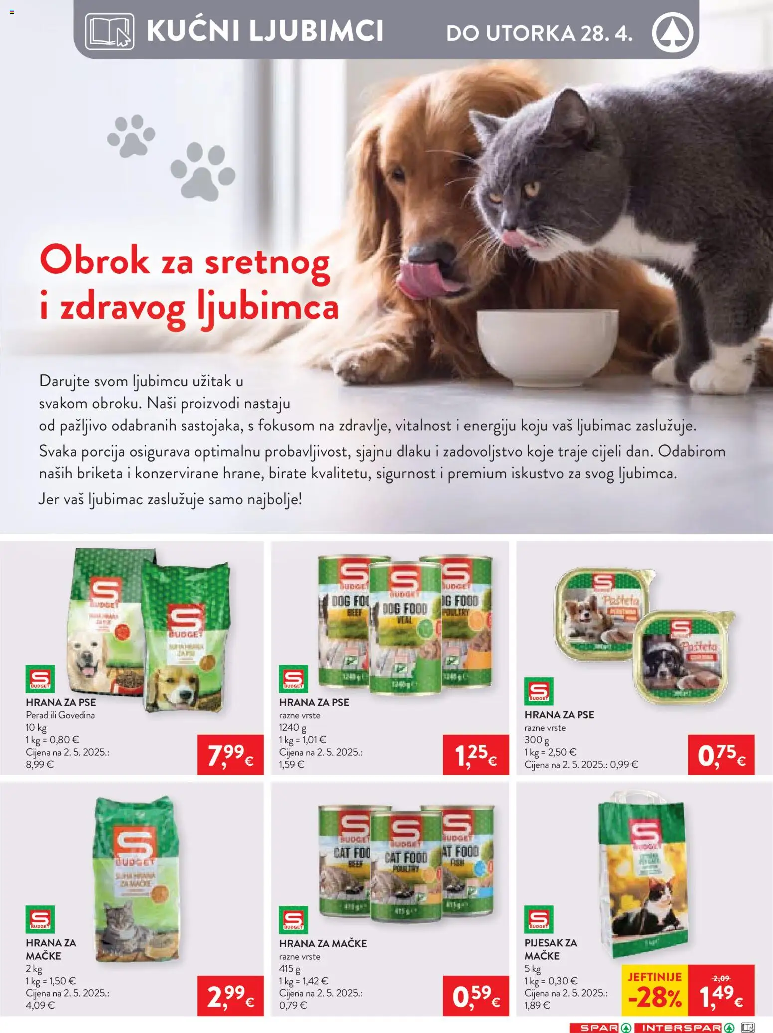 Spar katalog | vrijedi od 22.04.2026 | Stranica: 21 | Proizvodi: Hrana za pse, Govedina, Hrana za mačke