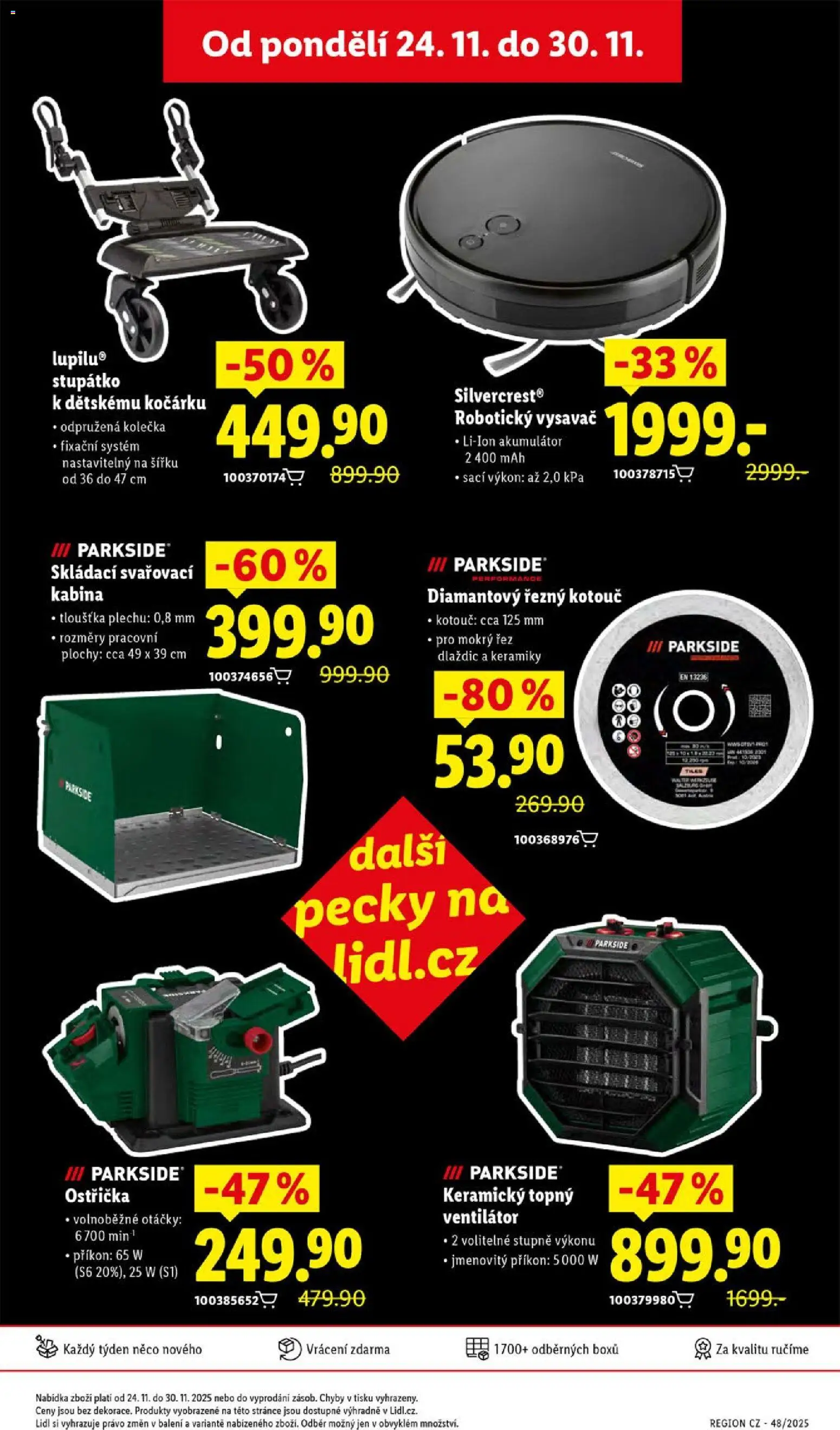 Lidl Black Friday od 27.11.2025 | Strana: 17 | Produkty: Parkside, Vysavač, Ventilátor, Robotický vysavač