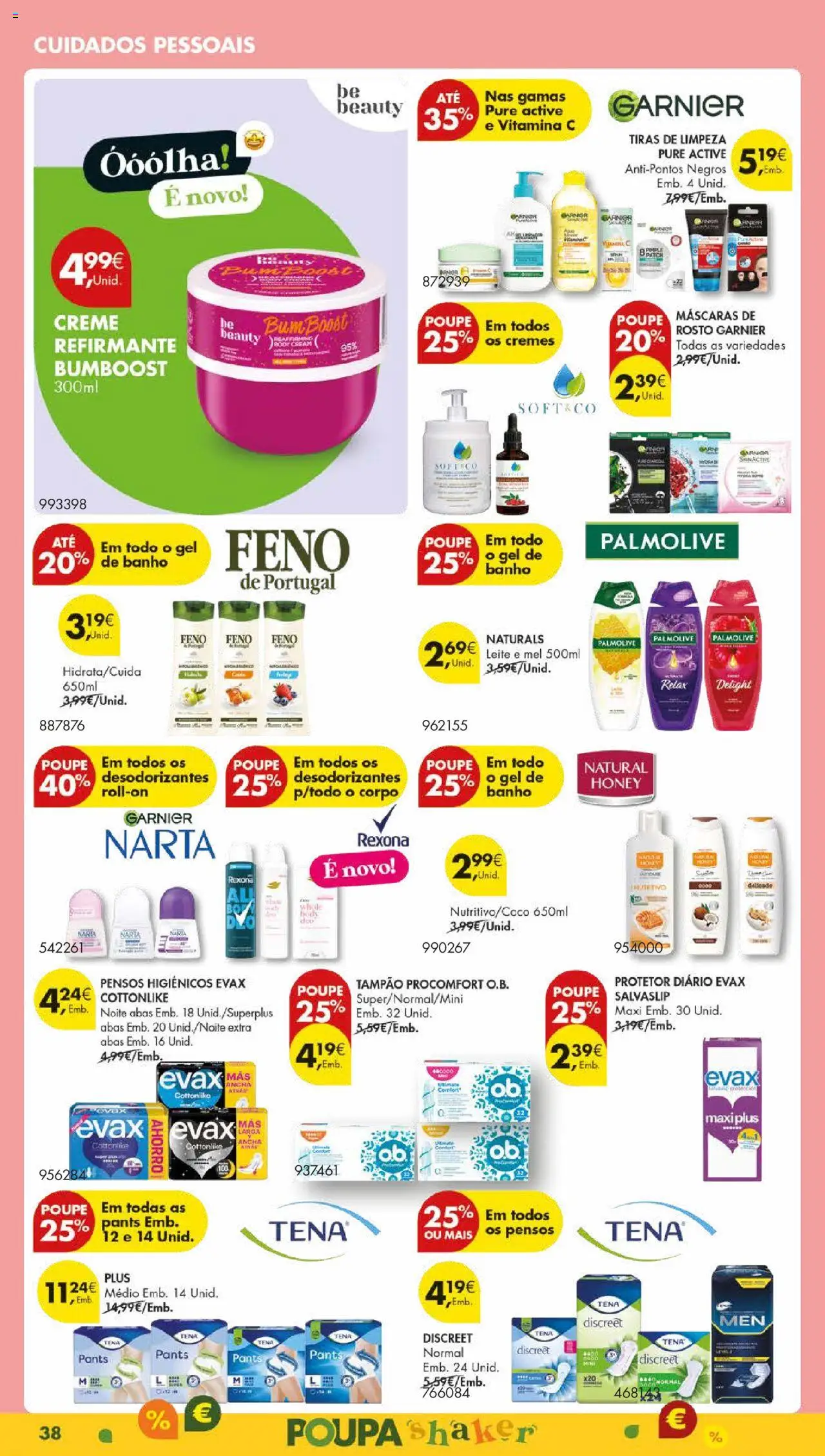 Pingo Doce folheto │ válido de 12.08.2025 | Página: 44 | Produtos: Pensos higiénicos, Gel de banho, Leite, Mel
