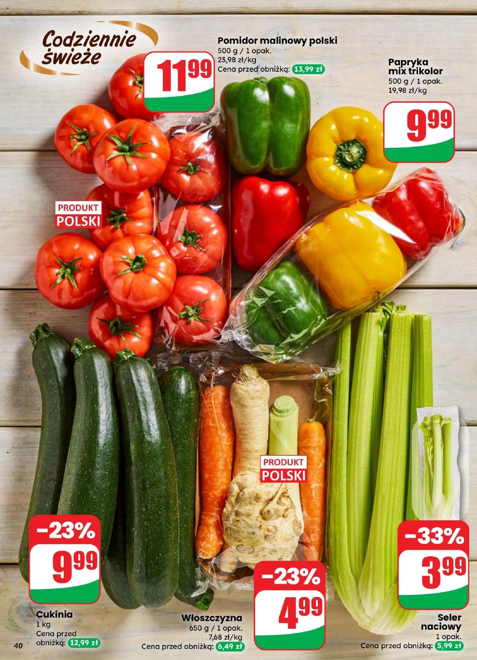 Dino gazetka od 25.03.2026 | Strona: 40 | Produkty: Seler naciowy, Bell, Papryka, Cukinia