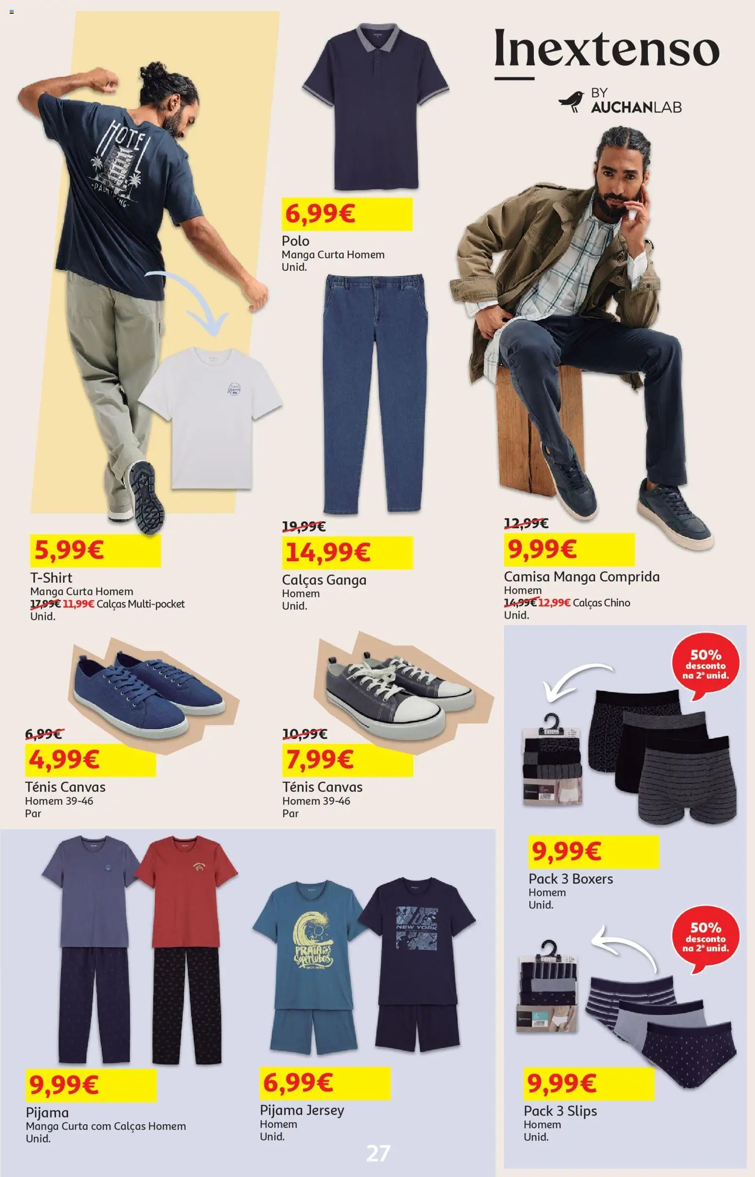 Auchan - Festa das Marcas │ válido de 03.03.2026 | Página: 27 | Produtos: Calças, Camisa