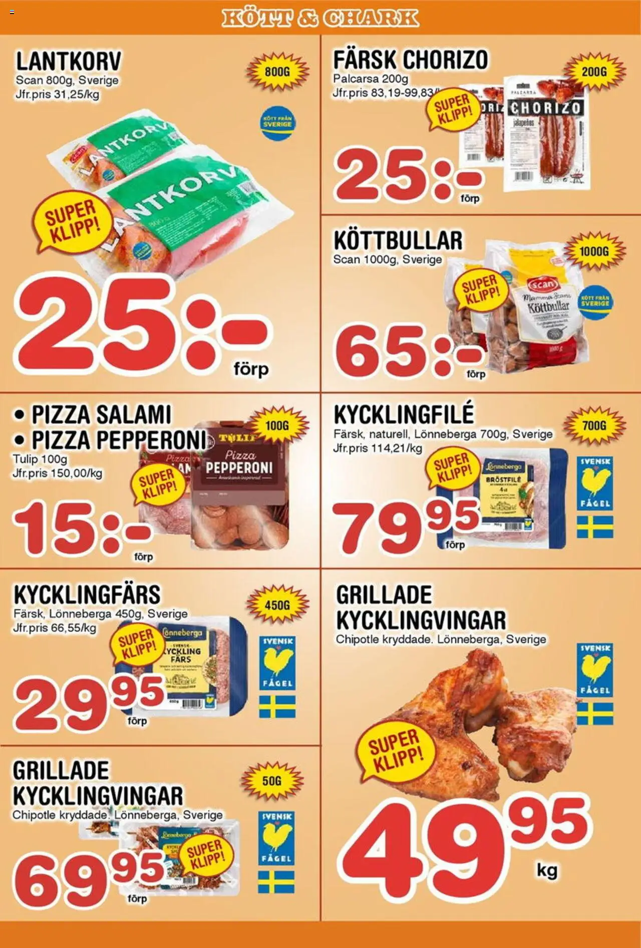 Nya Pulsen reklamblad aktuell från 25.08.2025 | Sida: 6 | Produkter: Köttbullar, Salami, Pizza, Chorizo