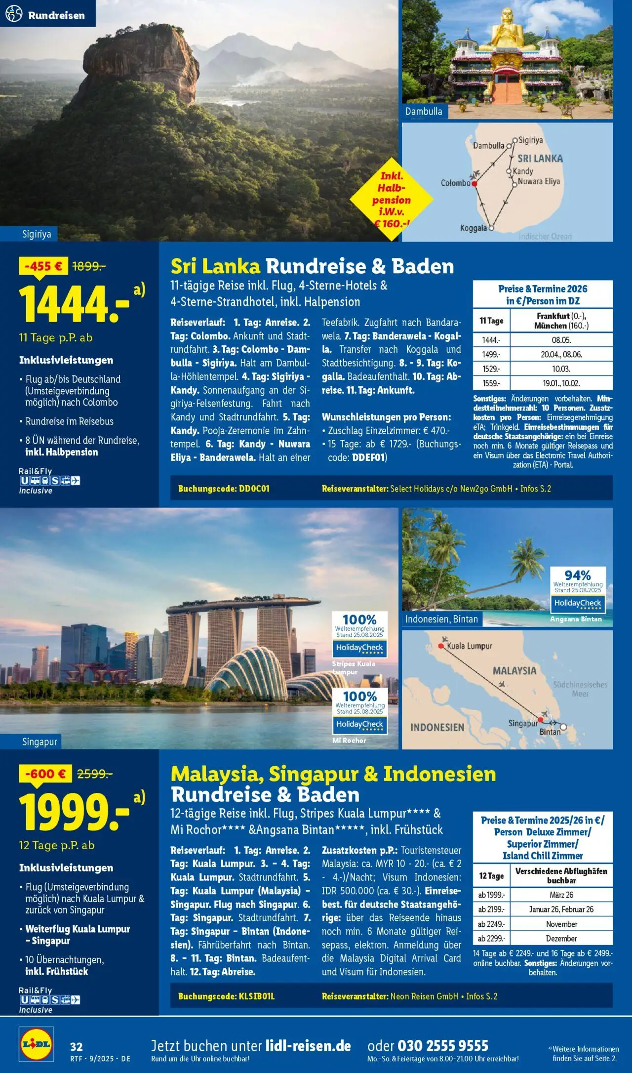 Lidl Reisen September/Oktober Reise-Highlights – gültig ab 12.09.2025 | Seite: 32 | Produkte: Uhr