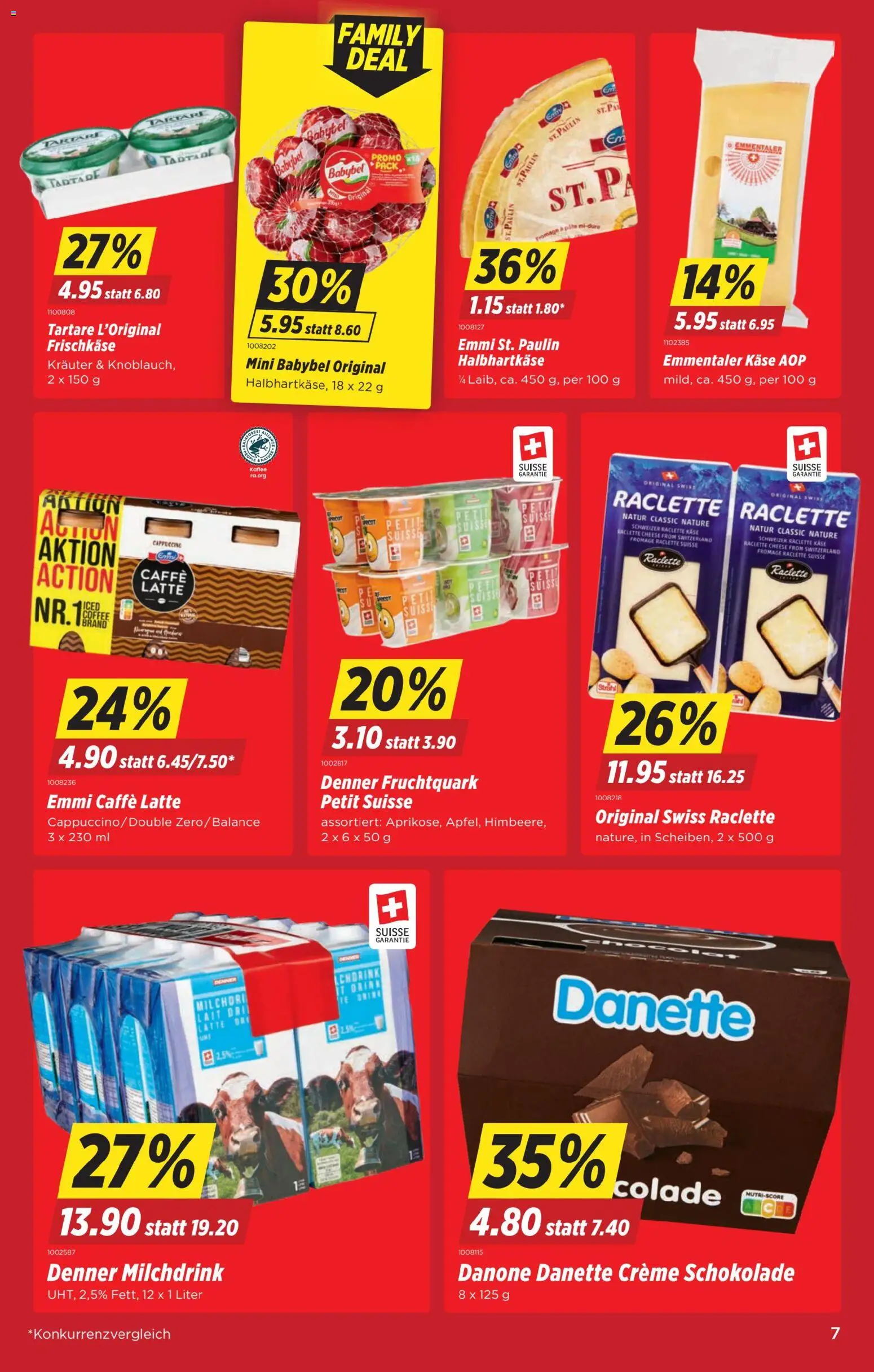 Denner Aktionen – gültig ab 06.01.2026 | Seite: 7 | Produkte: Quark, Käse, Schokolade, Creme