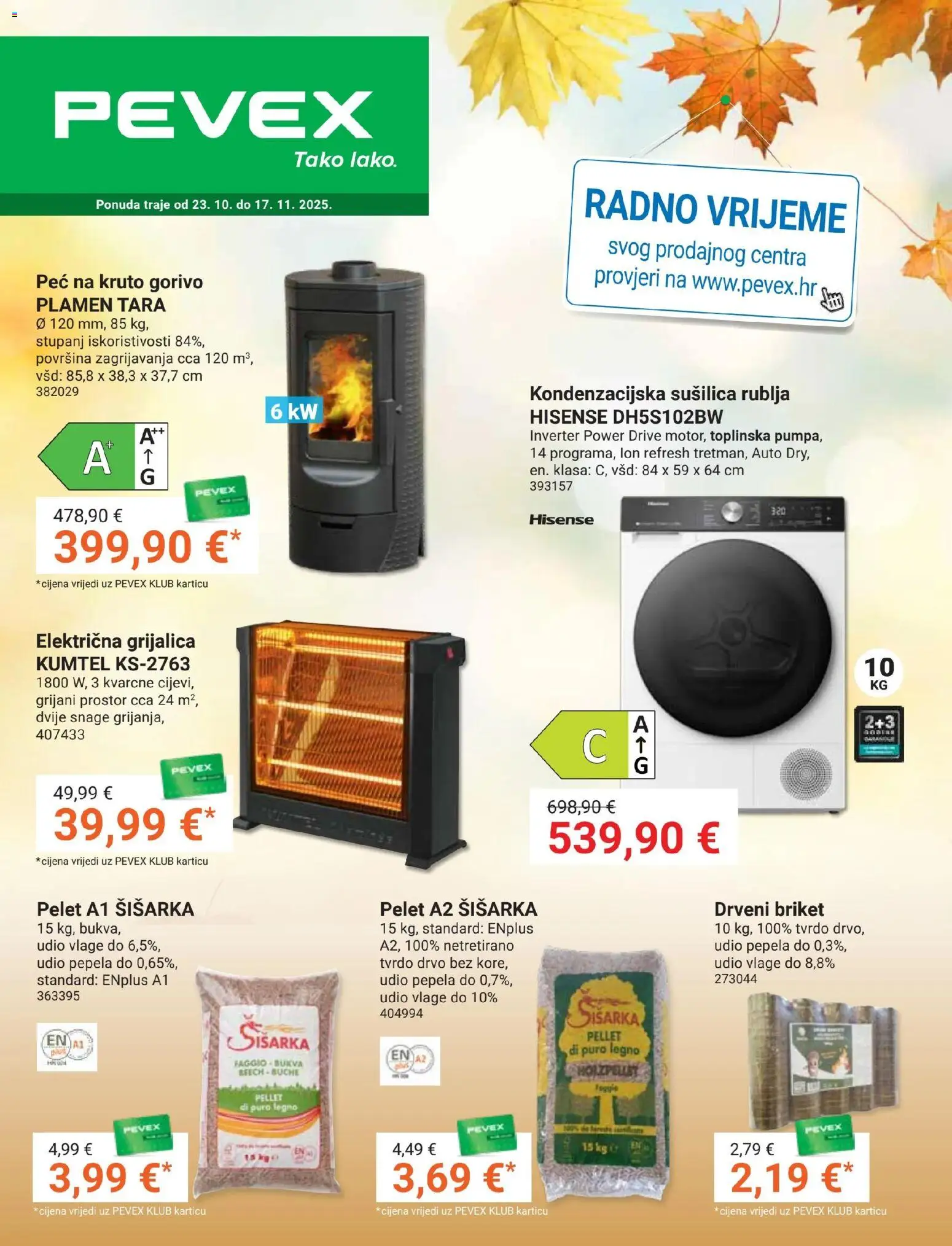 Pevex katalog | vrijedi od 23.10.2025 | Stranica: 1 | Proizvodi: Sušilica