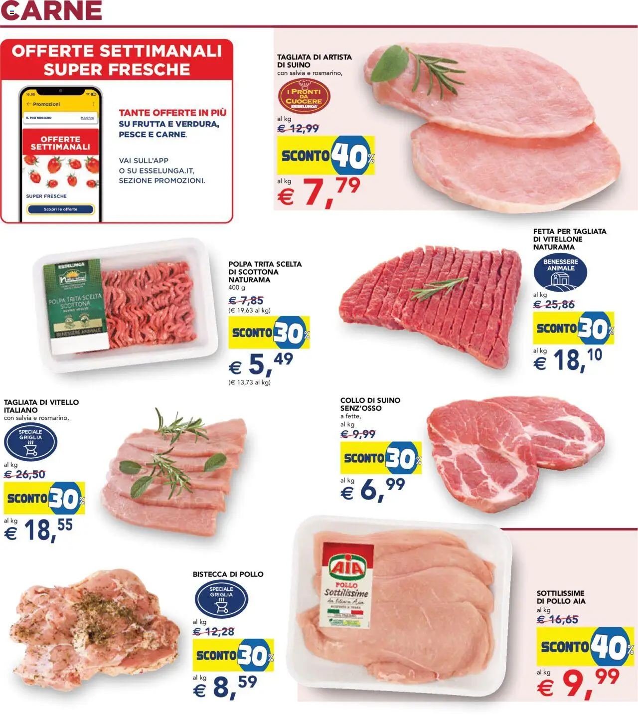 Volantino Esselunga S del 14.08.2025 | Pagina: 13 | Prodotti: Pesce, Frutta, Vitello, Griglia