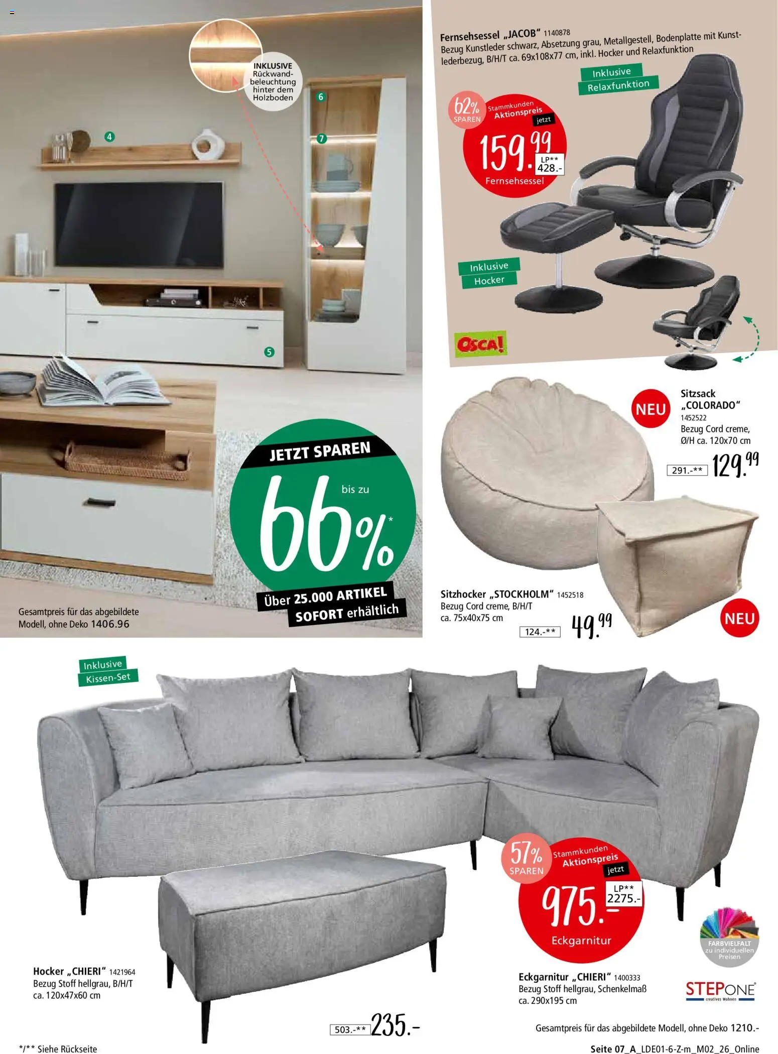 Zurbrüggen Z2 unschlagbar günstig – gültig ab 27.01.2026 | Seite: 11 | Produkte: Hocker, Fernsehsessel, Sitzsack