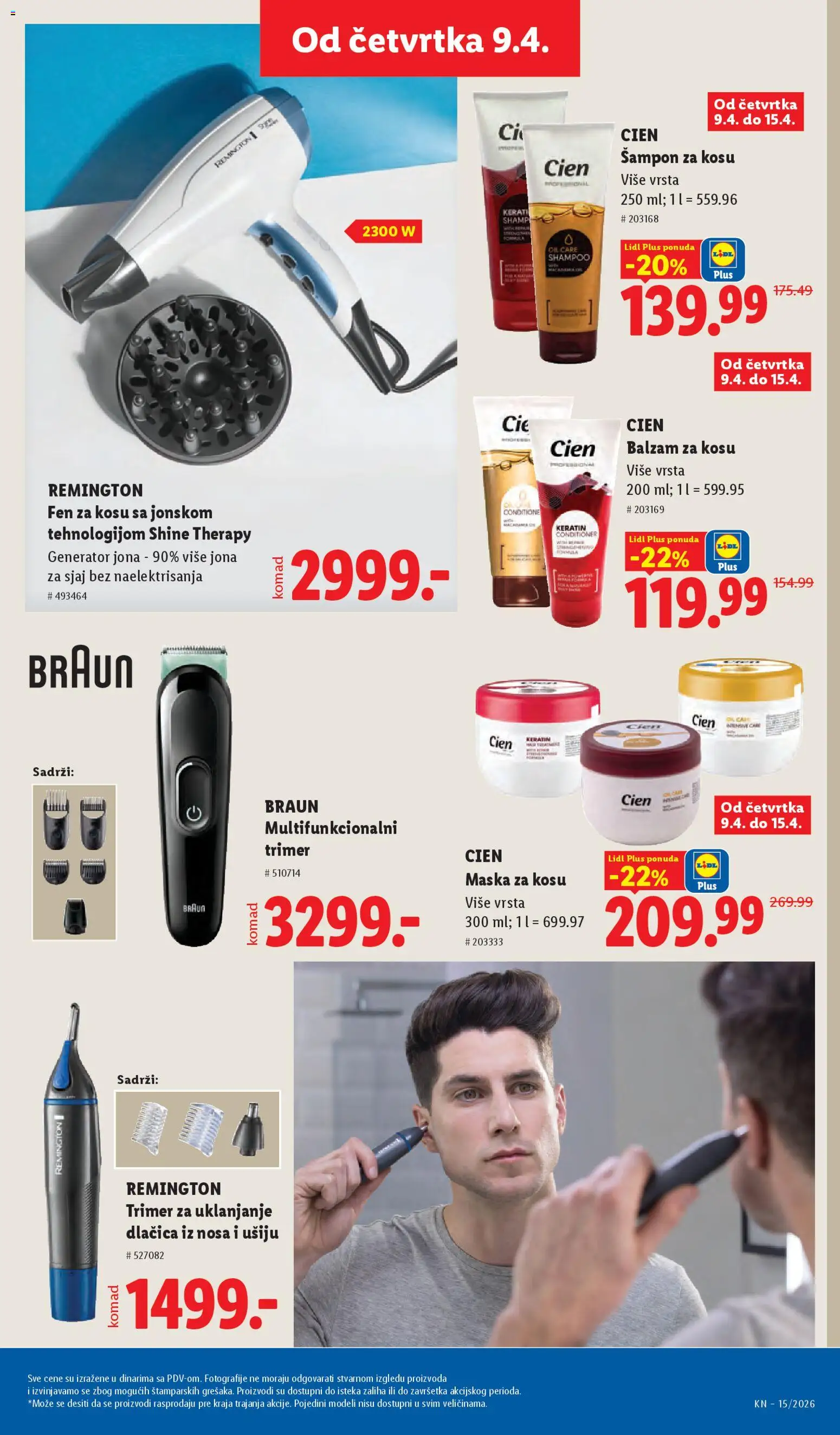 Lidl katalog - važi od 09.04.2026 | Strana: 87 | Proizvode: Cien, Šampon, Maska za kosu, Balzam za kosu