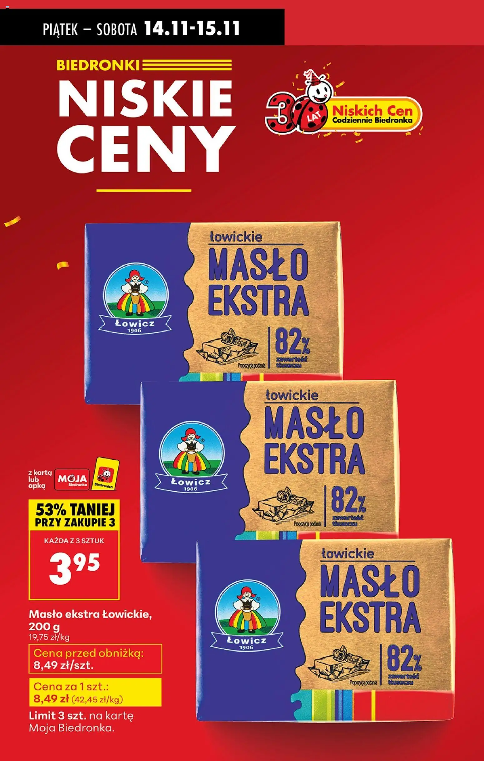 Biedronka gazetka - Oferta w tym tygodniu od 13.11.2025 | Strona: 3 | Produkty: Karta, Masło