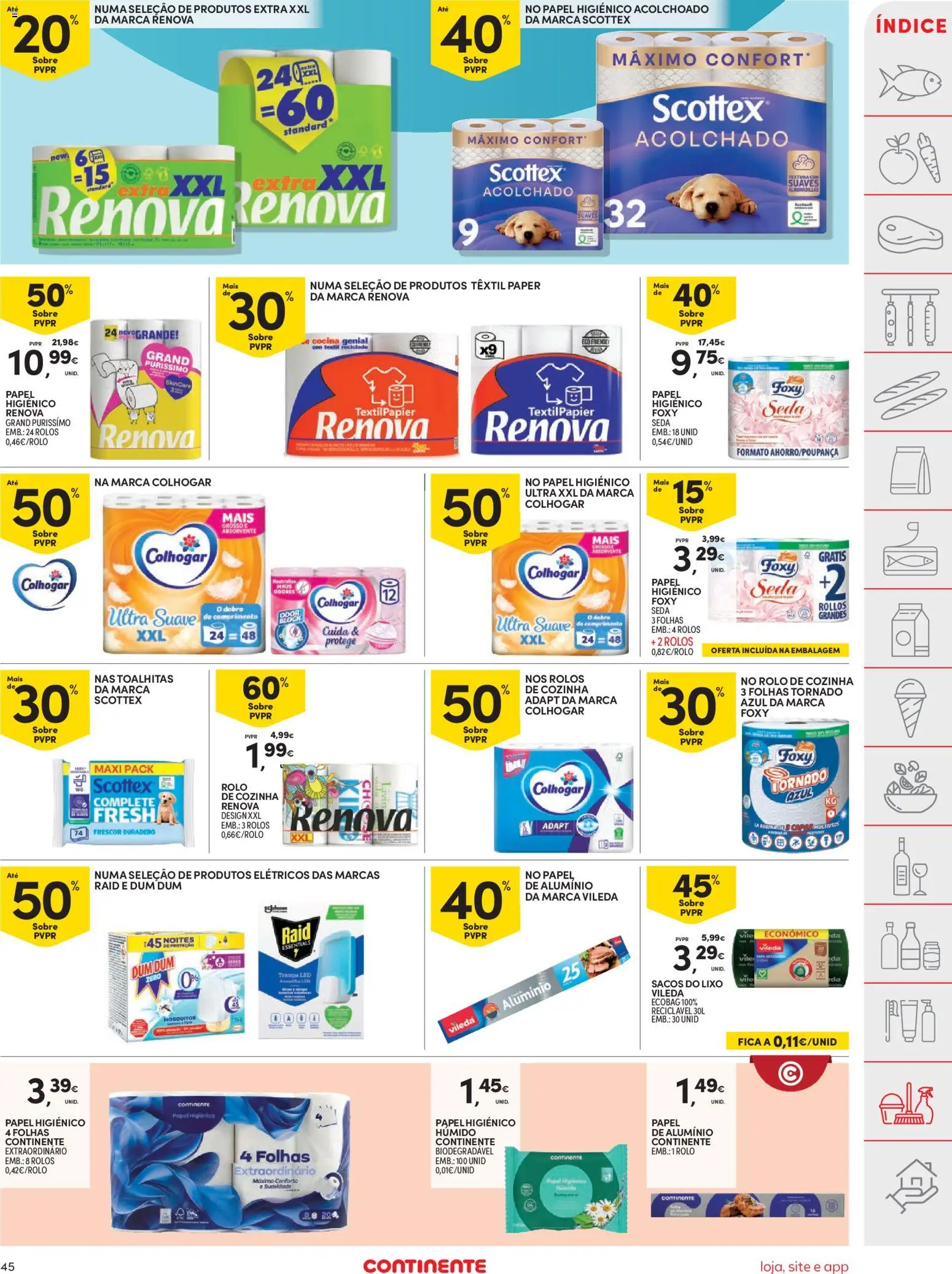 Continente folheto │ válido de 14.04.2026 | Página: 45 | Produtos: Papel higiénico, Papel de alumínio