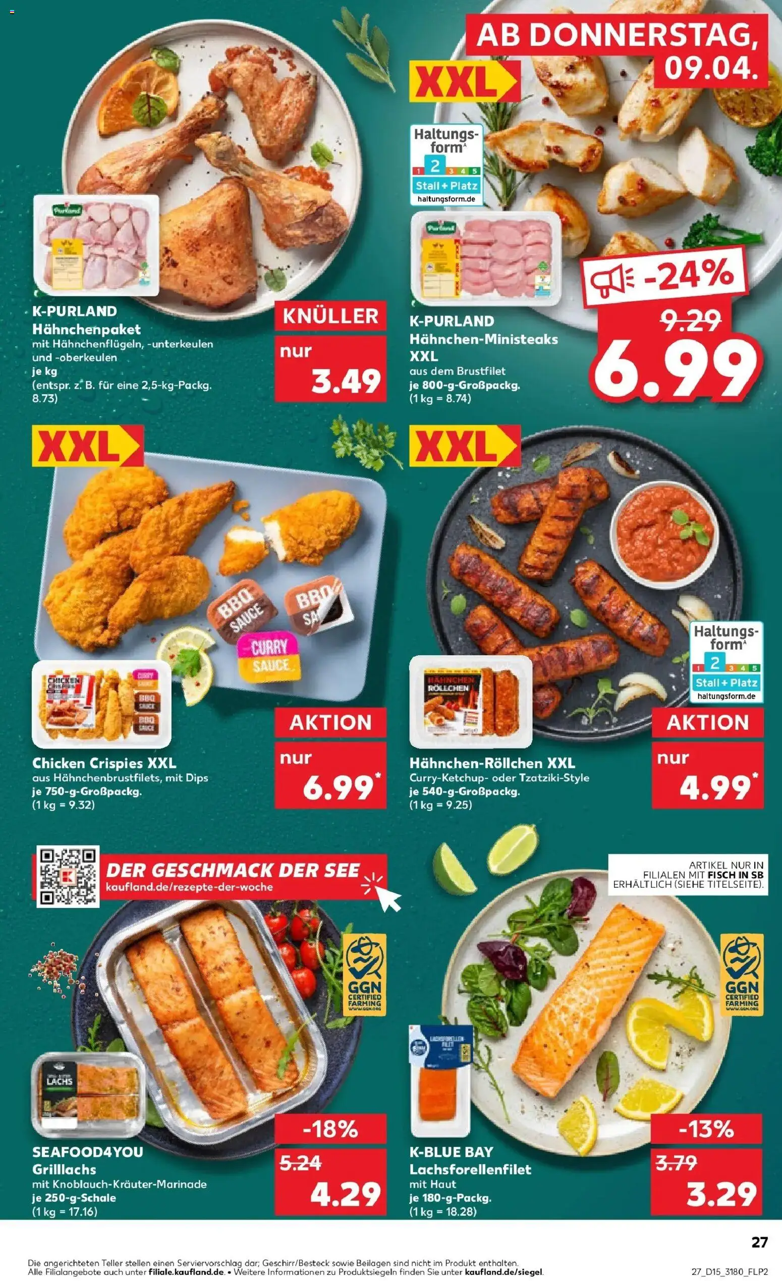Kaufland Prospekt Bautzen	 – gültig ab 08.04.2026 | Seite: 27 | Produkte: Hahnchen, Fisch, Lachs