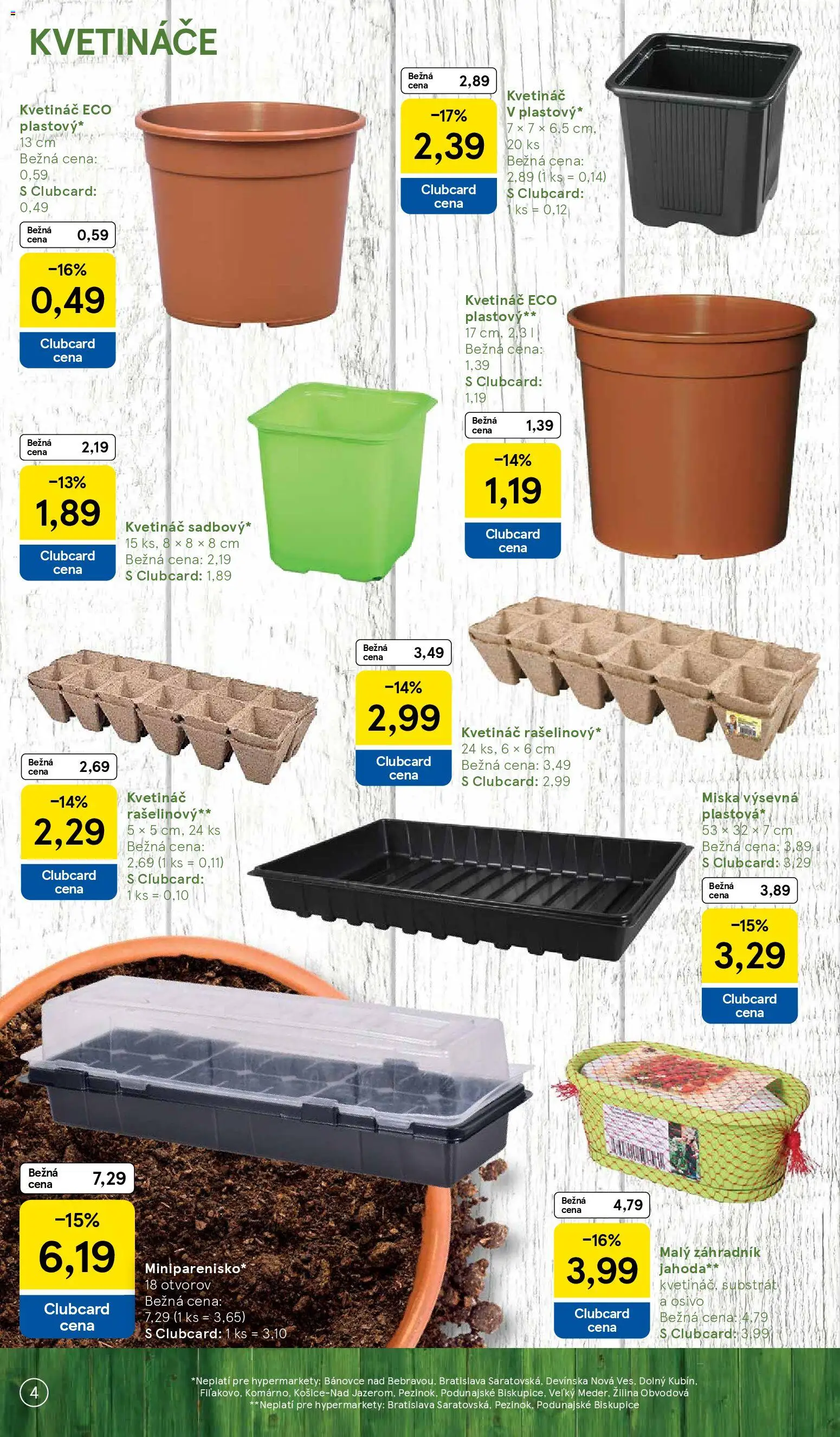 Nové Tesco akcie – leták je platný od 03.03.2026 | Strana: 4 | Produkty: Kvetináč, Substrát