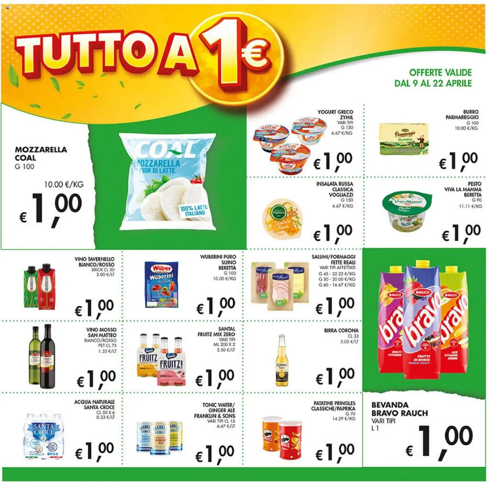 Volantino Coal del 09.04.2026 | Pagina: 2 | Prodotti: Yogurt, Insalata, Mozzarella, Latte