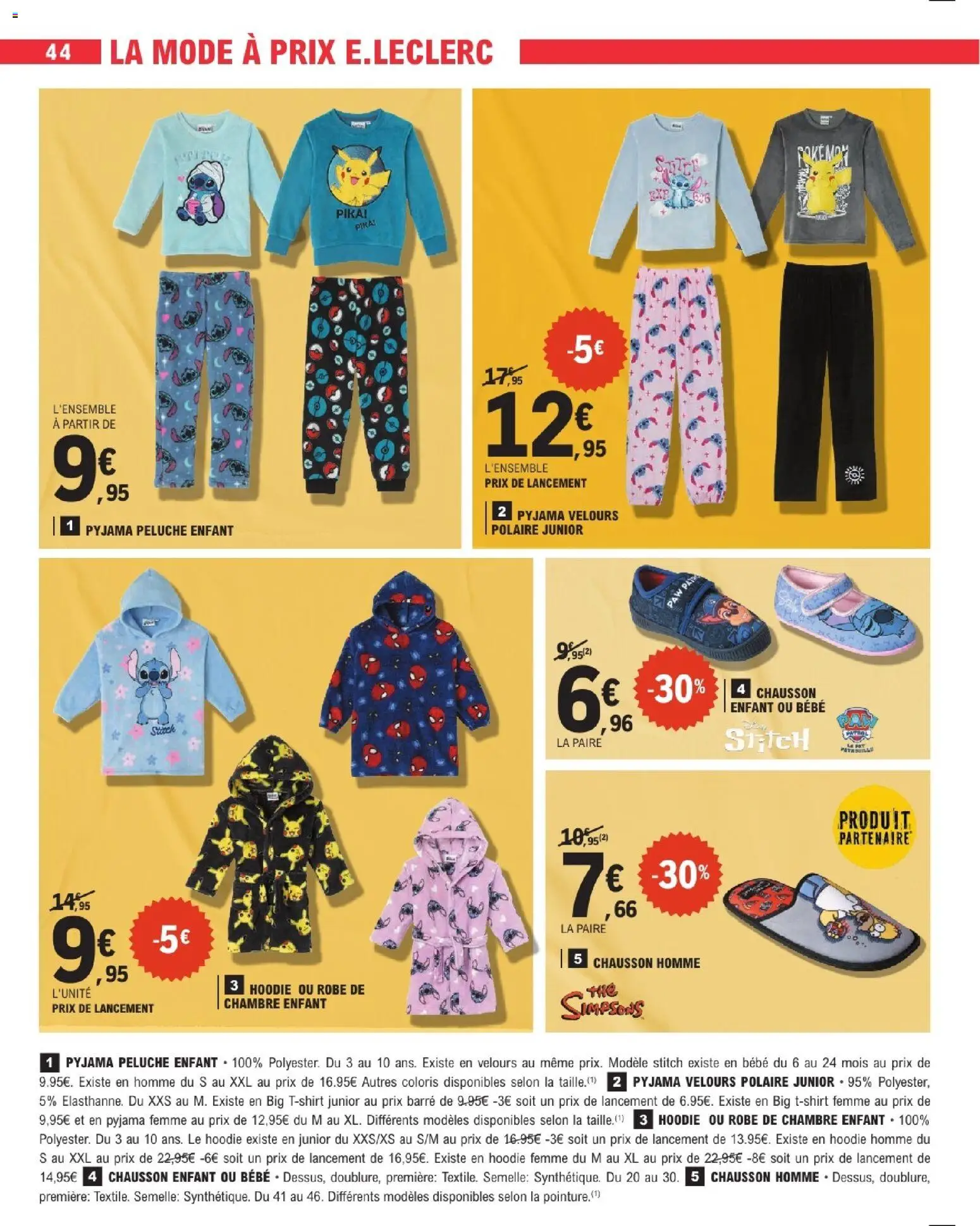 {H1} | Page: 44 | Produits: Peluche, Pyjama femme, T-shirt, Pyjama