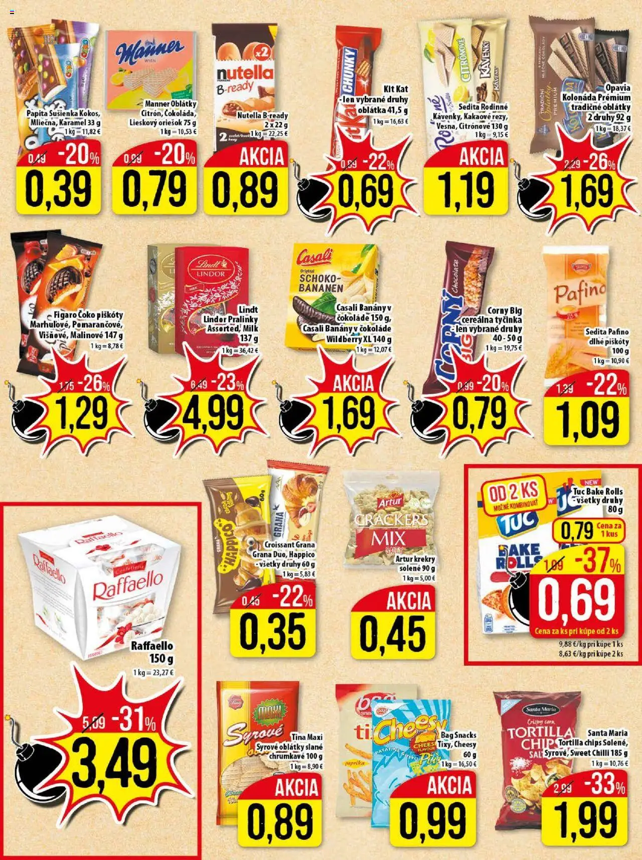 Nové Klas akcie – leták je platný od 16.09.2025 | Strana: 13 | Produkty: Tortilla, Banány, Croissant, Lindt