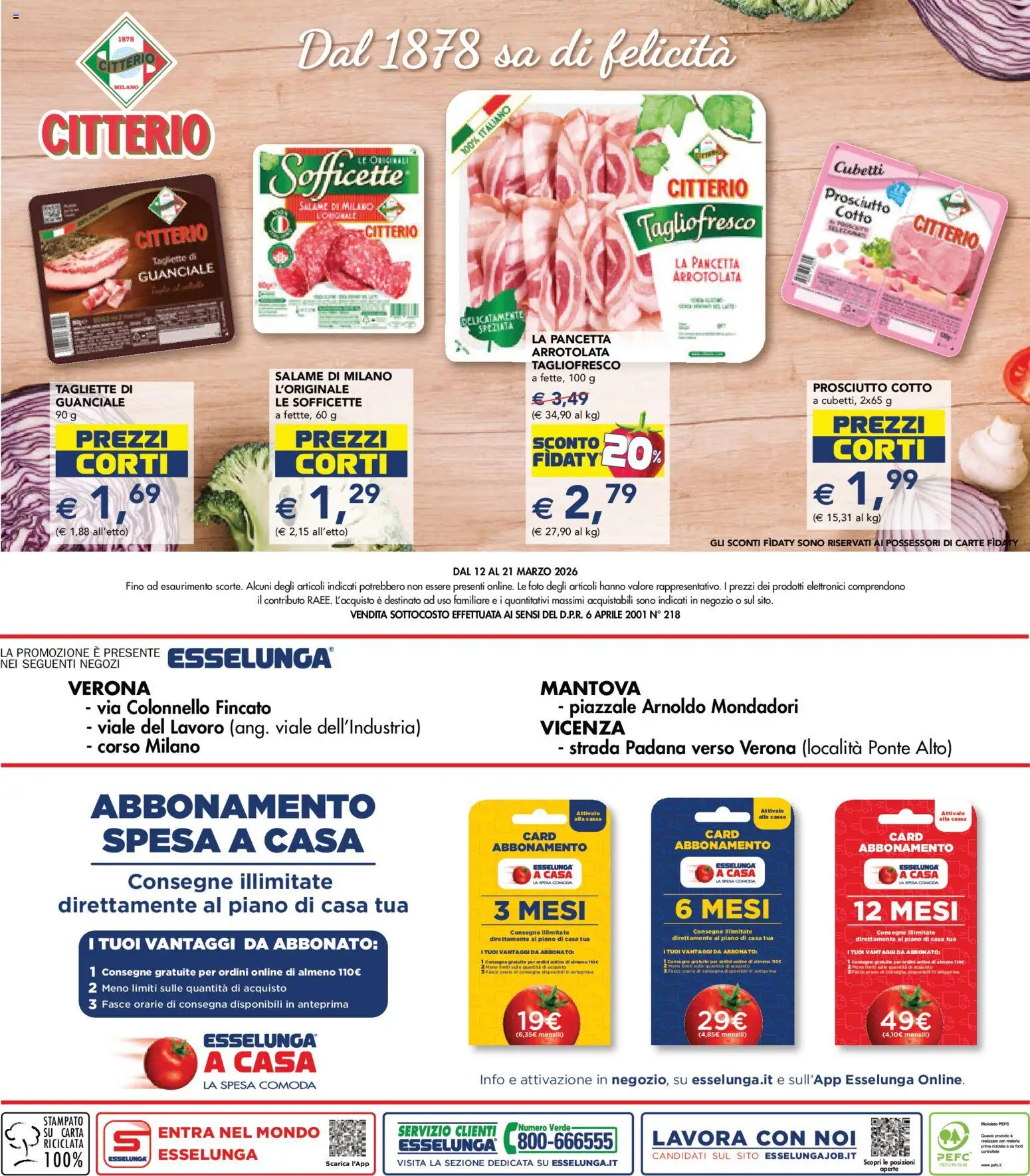 Volantino Esselunga S del 12.03.2026 | Pagina: 26 | Prodotti: Salame, Pancetta, Prosciutto, Guanciale