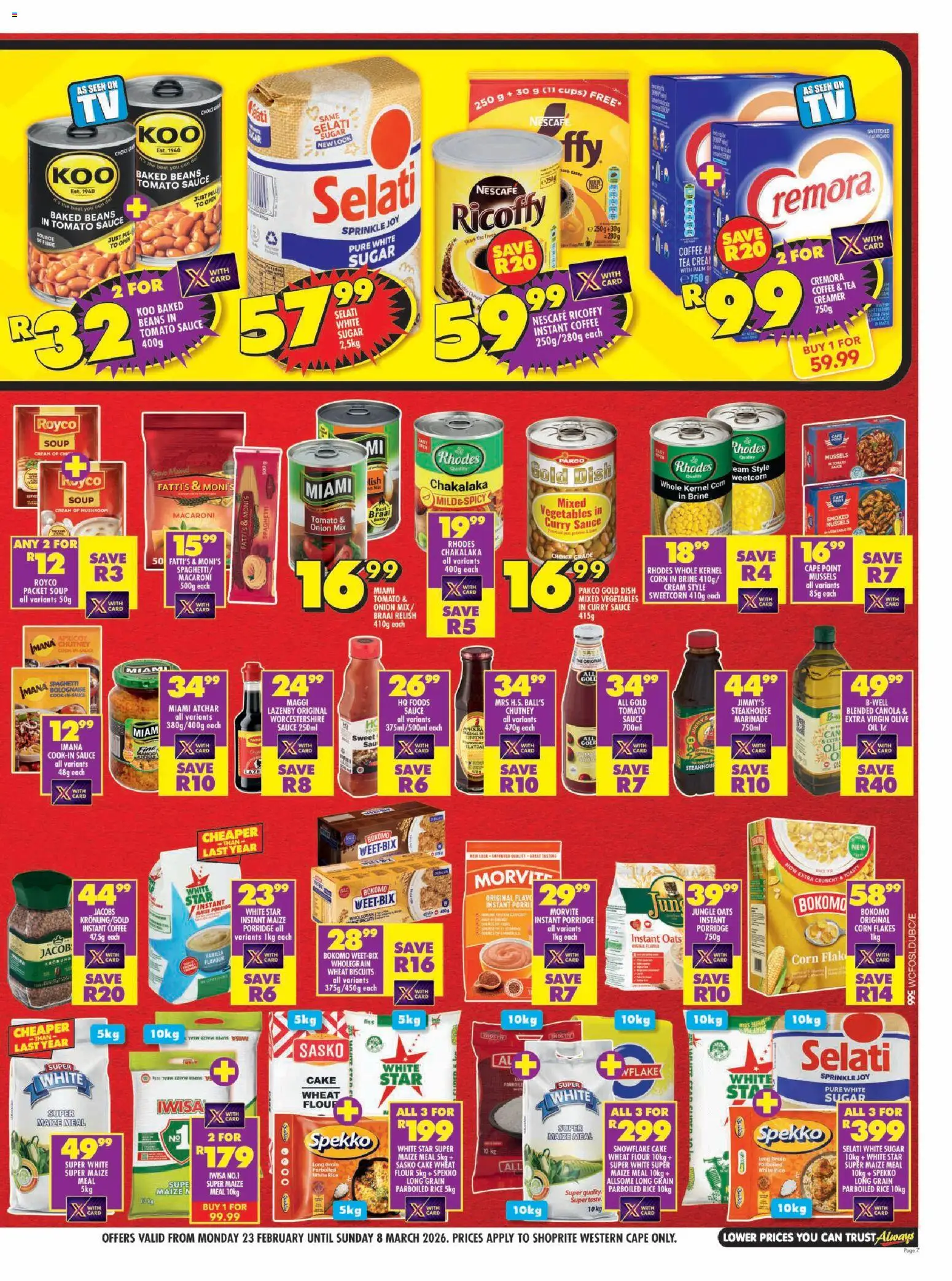 New Shoprite catalogue – valid from 23.02.2026 | Page: 7 | Products: Cake, Oats, Cream, Soup