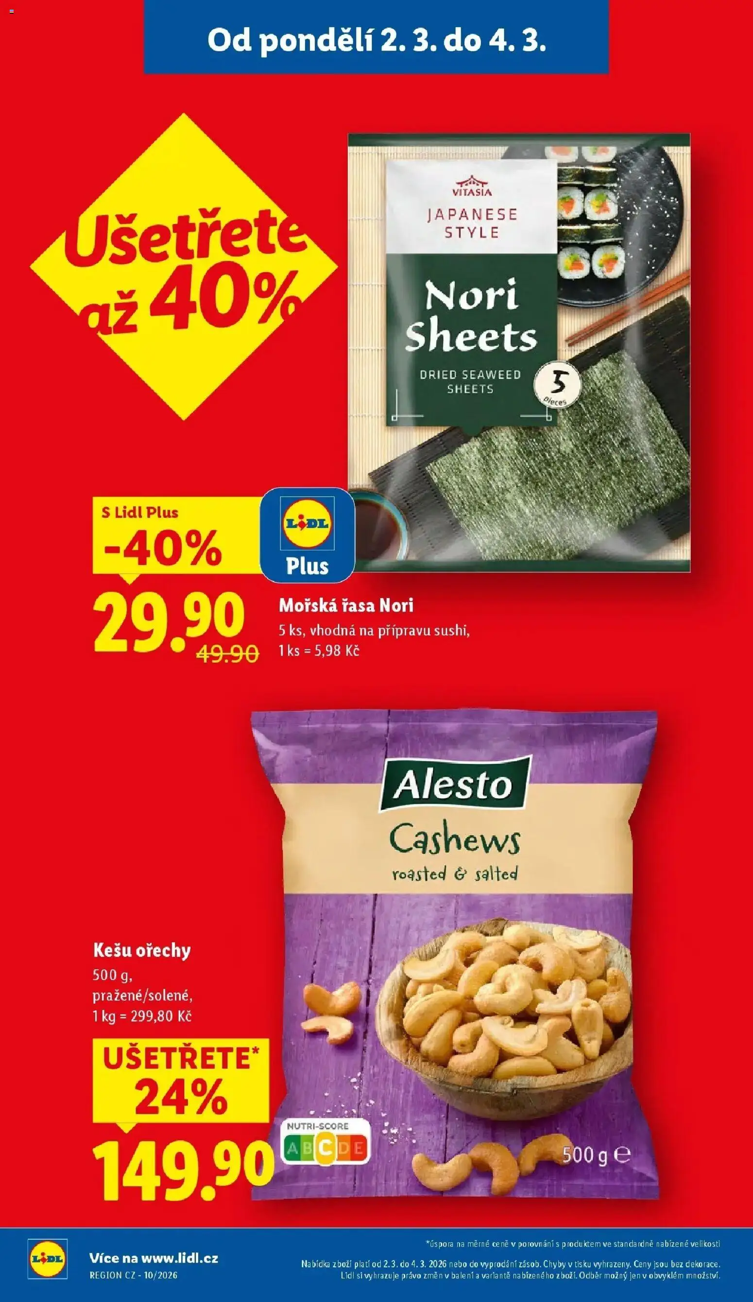 Lidl aktuální leták od 02.03.2026 | Strana: 4 | Produkty: Kešu ořechy, Kešu, Ořechy, Dekorace
