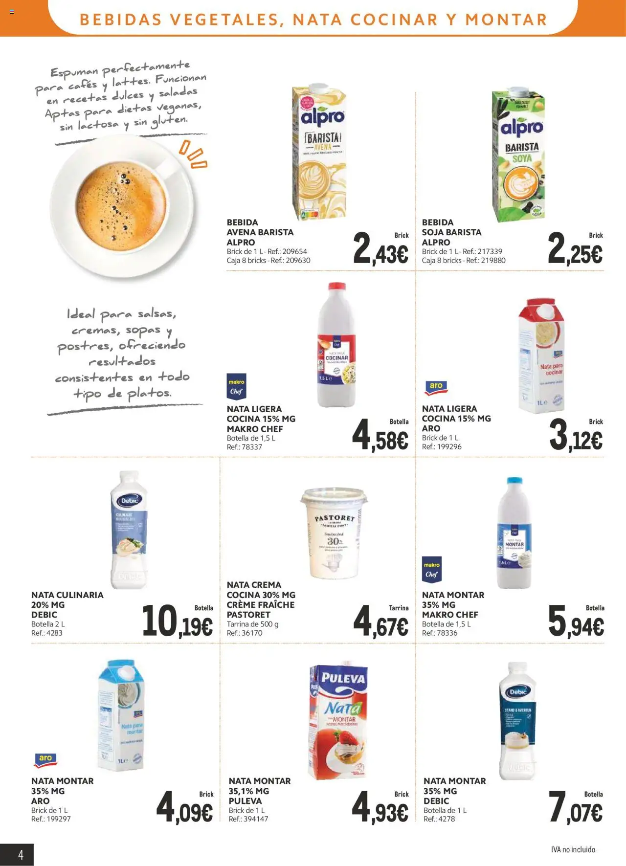 Makro - Lácteos Sur 2 │ válido desde el 06.10.2025 | Página: 4 | Productos: Crema, Cocina, Κλειδαριά της πόρτας, Caja