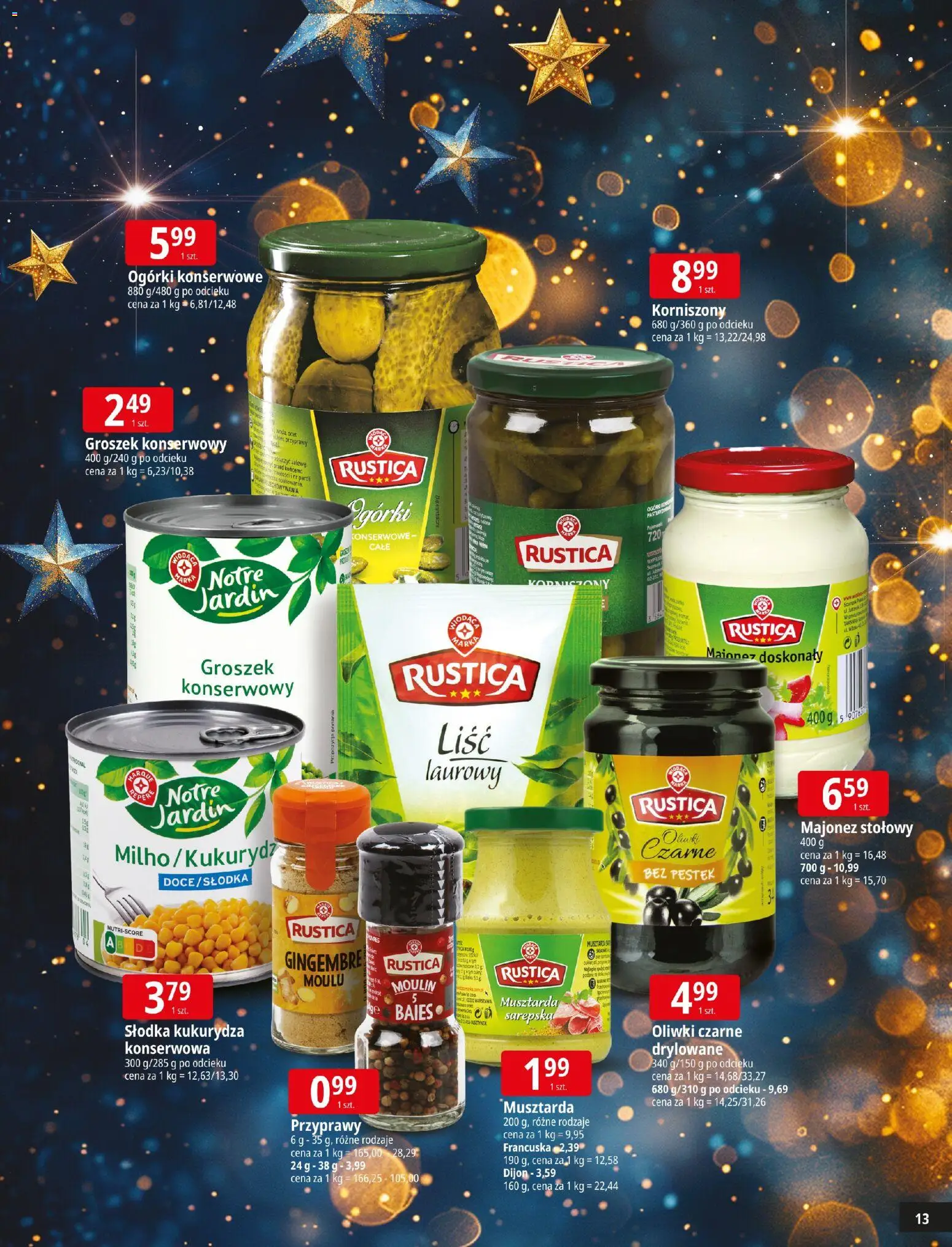 E.Leclerc Gazetka - Zamość Święta od 09.12.2025 | Strona: 13 | Produkty: Ocet, Musztarda, Ogórki, Przyprawy